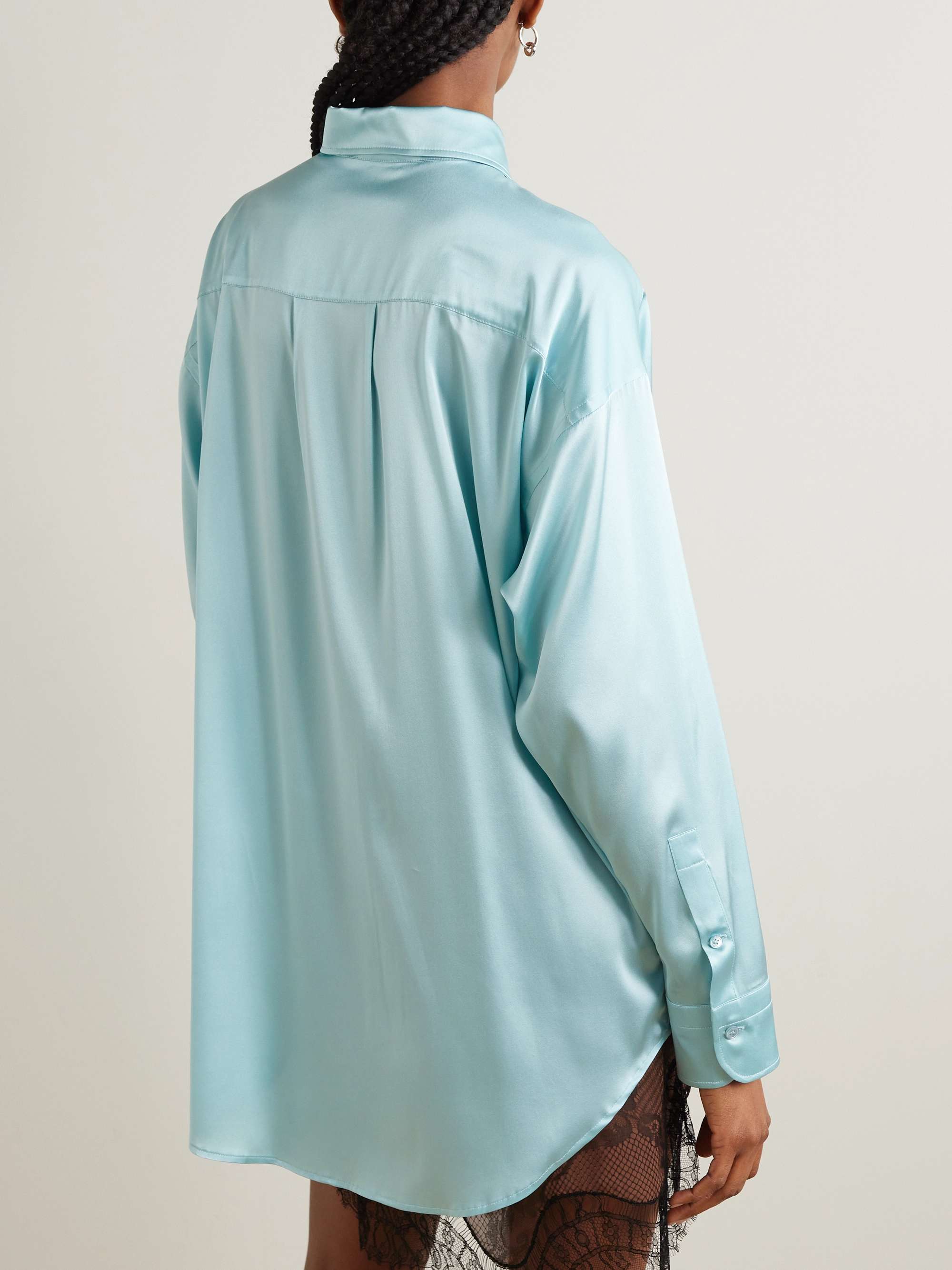 TOM FORD Oversized stretch-silk satin shirt