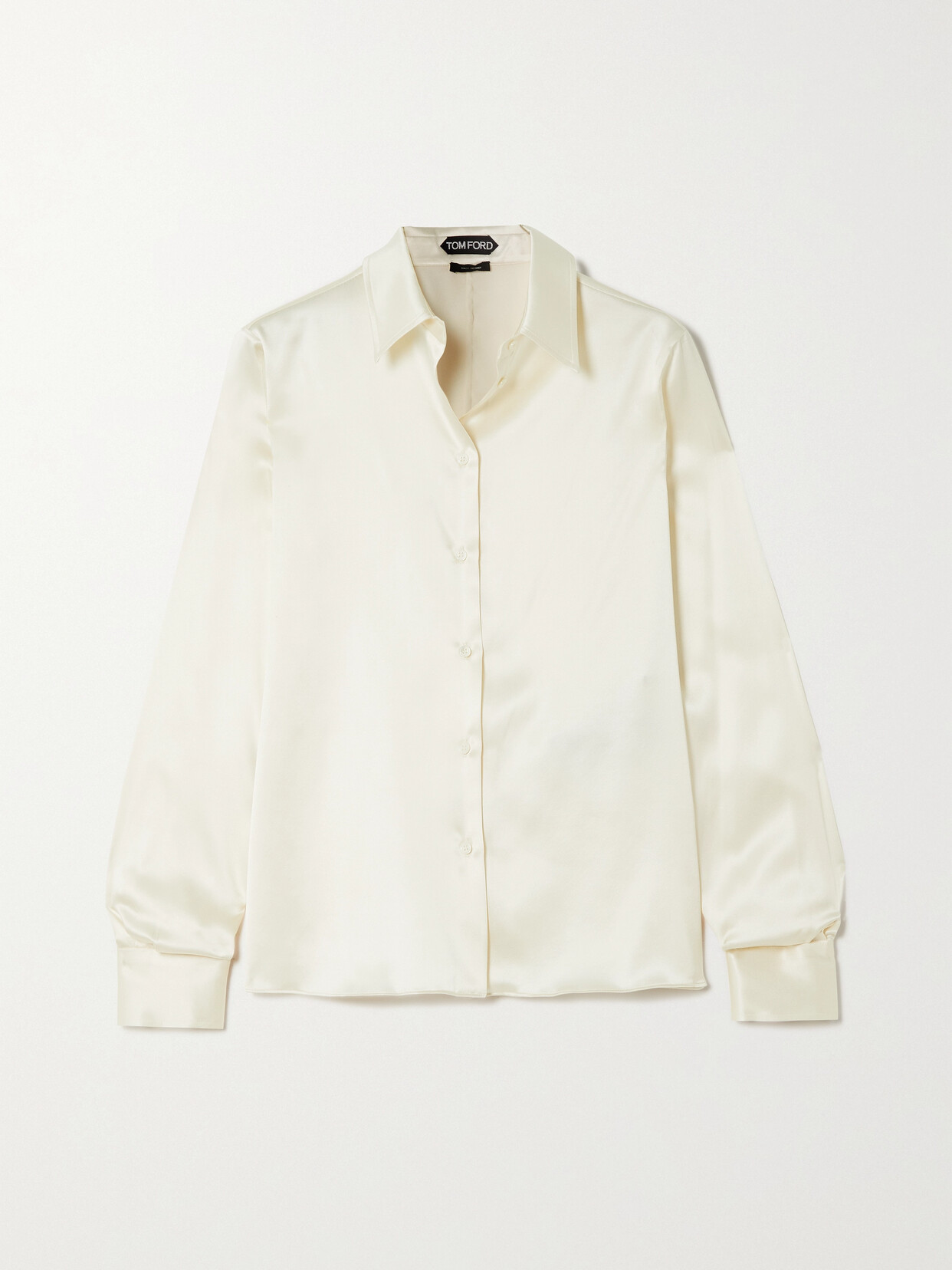 Shop Tom Ford Silk-satin Shirt In White