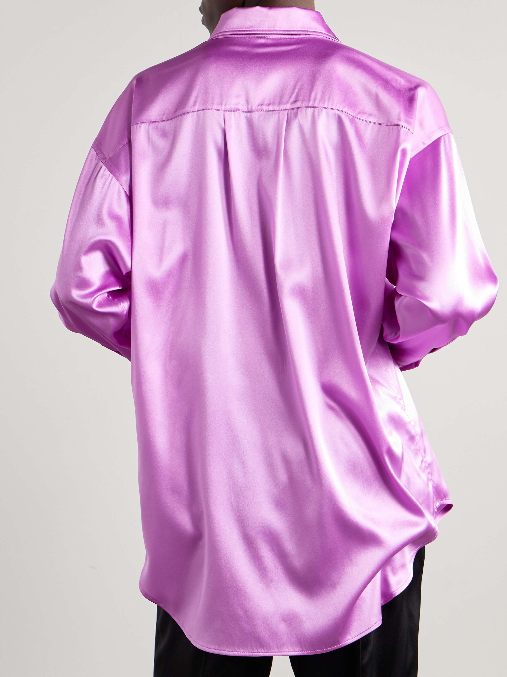 TOM FORD Oversized stretch-silk satin shirt