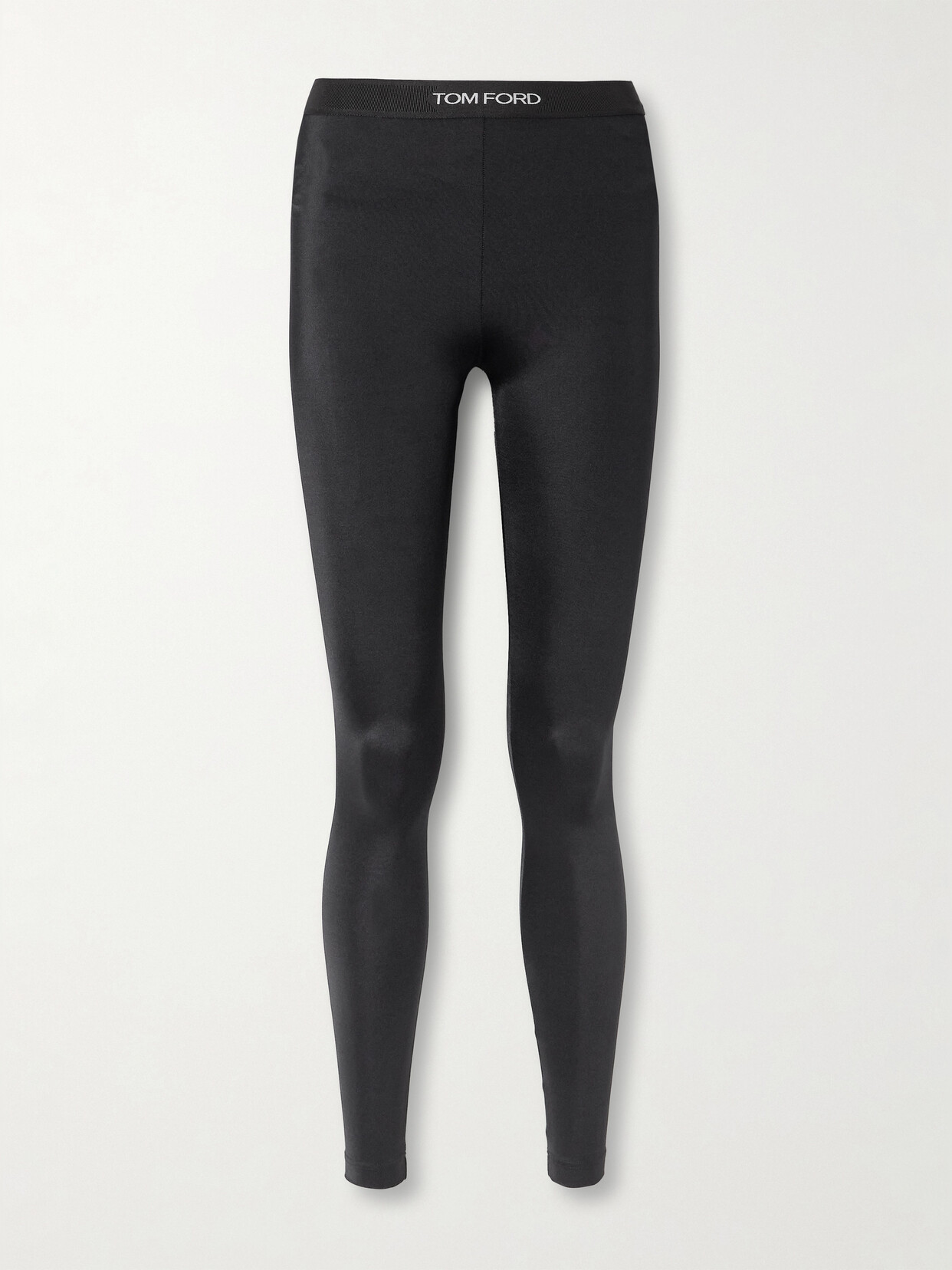 TOM FORD Jacquard-trimmed Stretch-jersey Leggings - Black