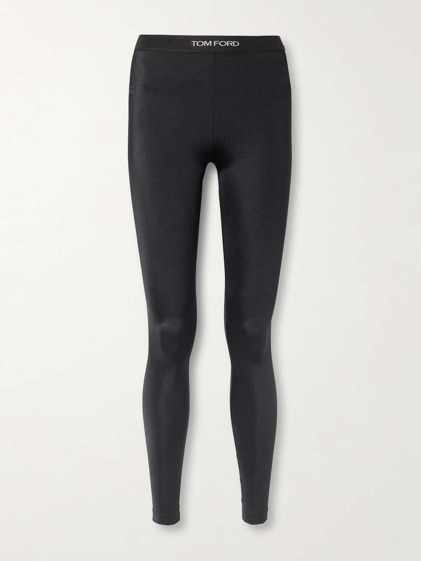 Tom Ford Jacquard-trimmed Stretch-jersey Leggings