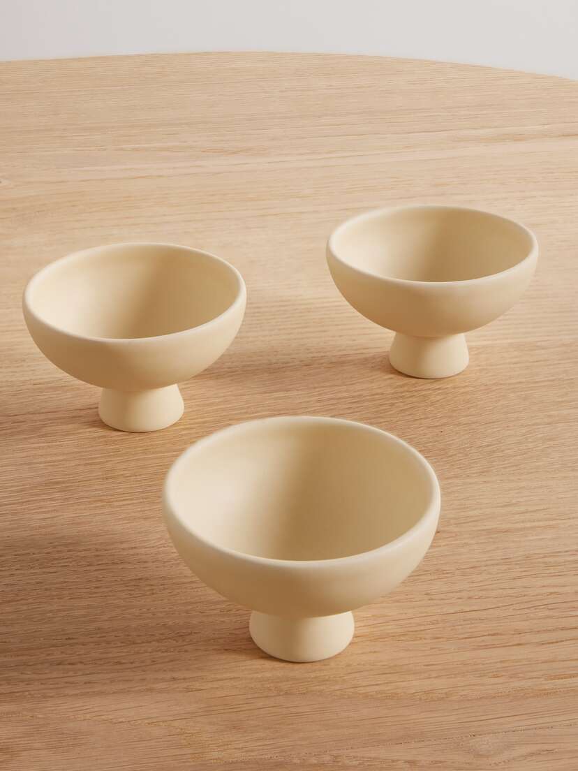 RAAWII Strøm Set Of Three Mini Earthenware Bowls