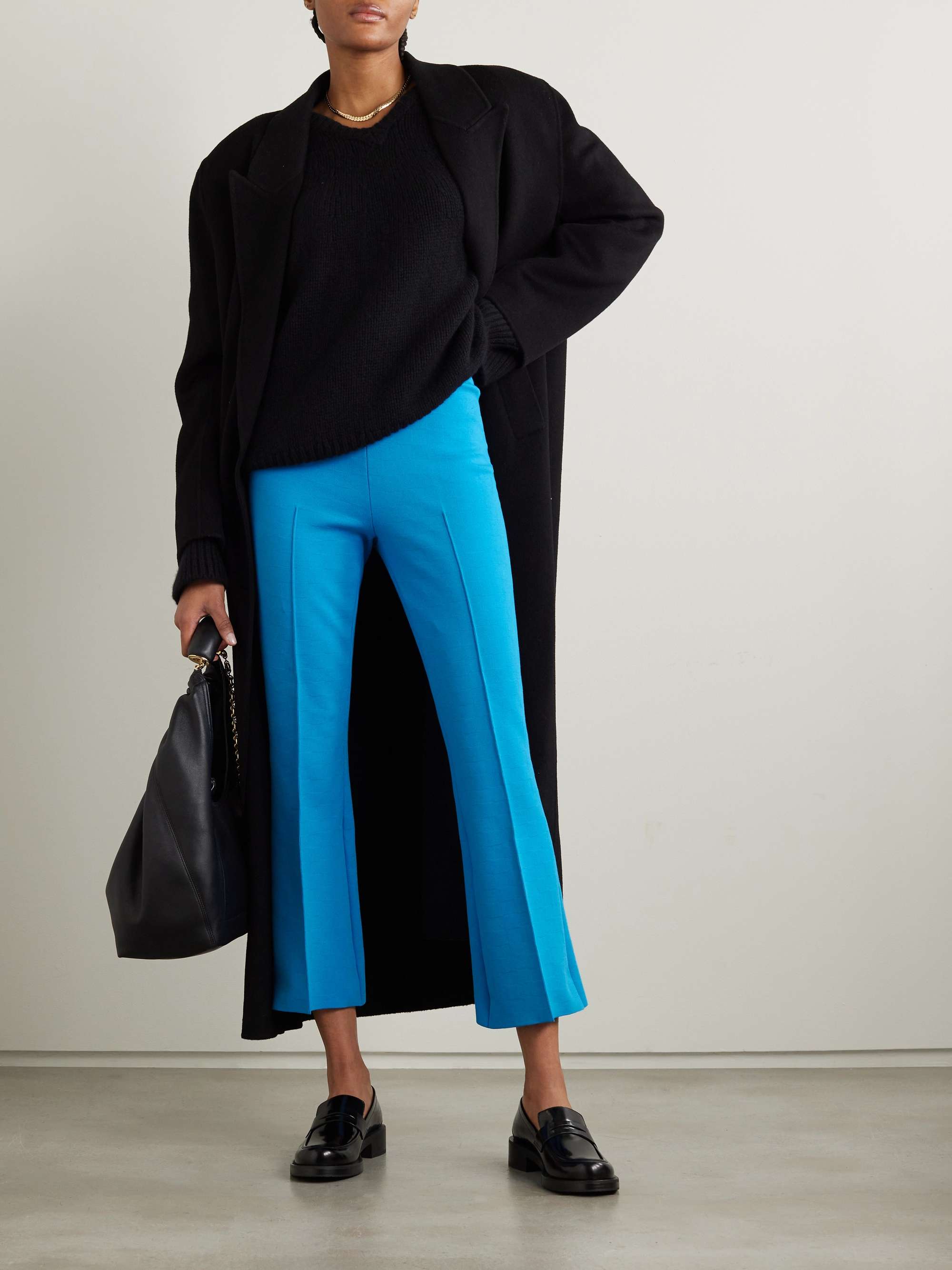 HIGH SPORT Kick cropped stretch-cotton flared pants