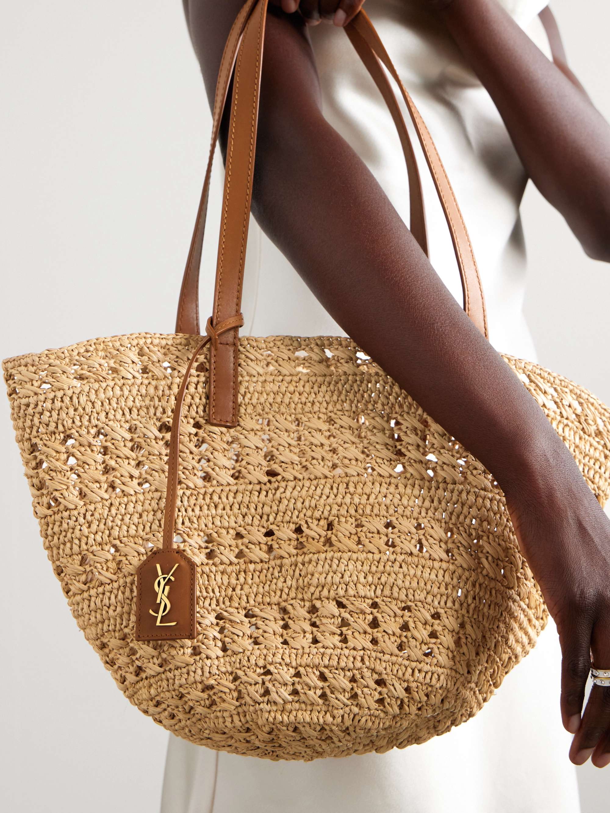 Saint Laurent Raffia Panier Bag - Naturel