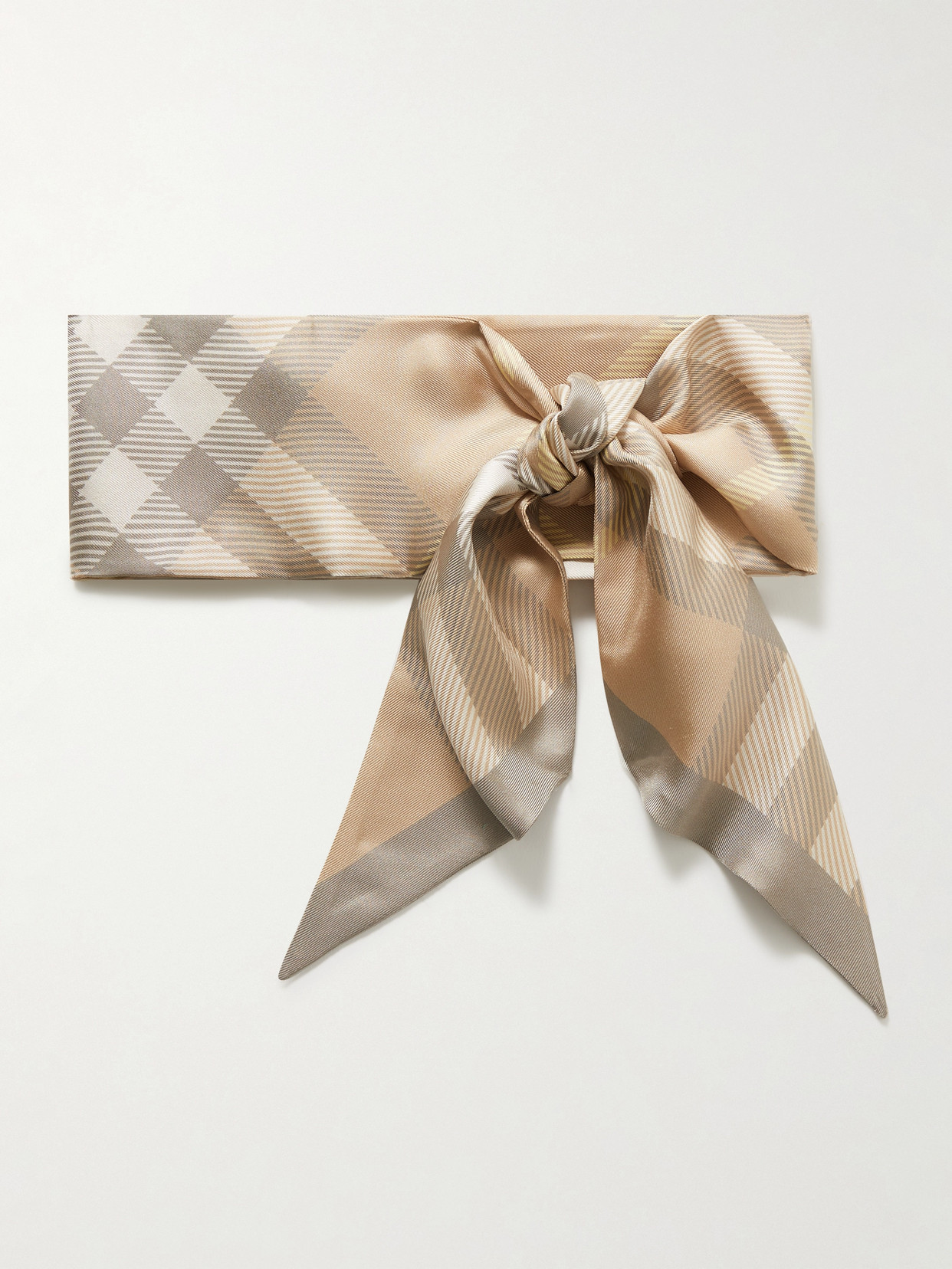 Burberry Checked Silk-twill Scarf In Neutrals