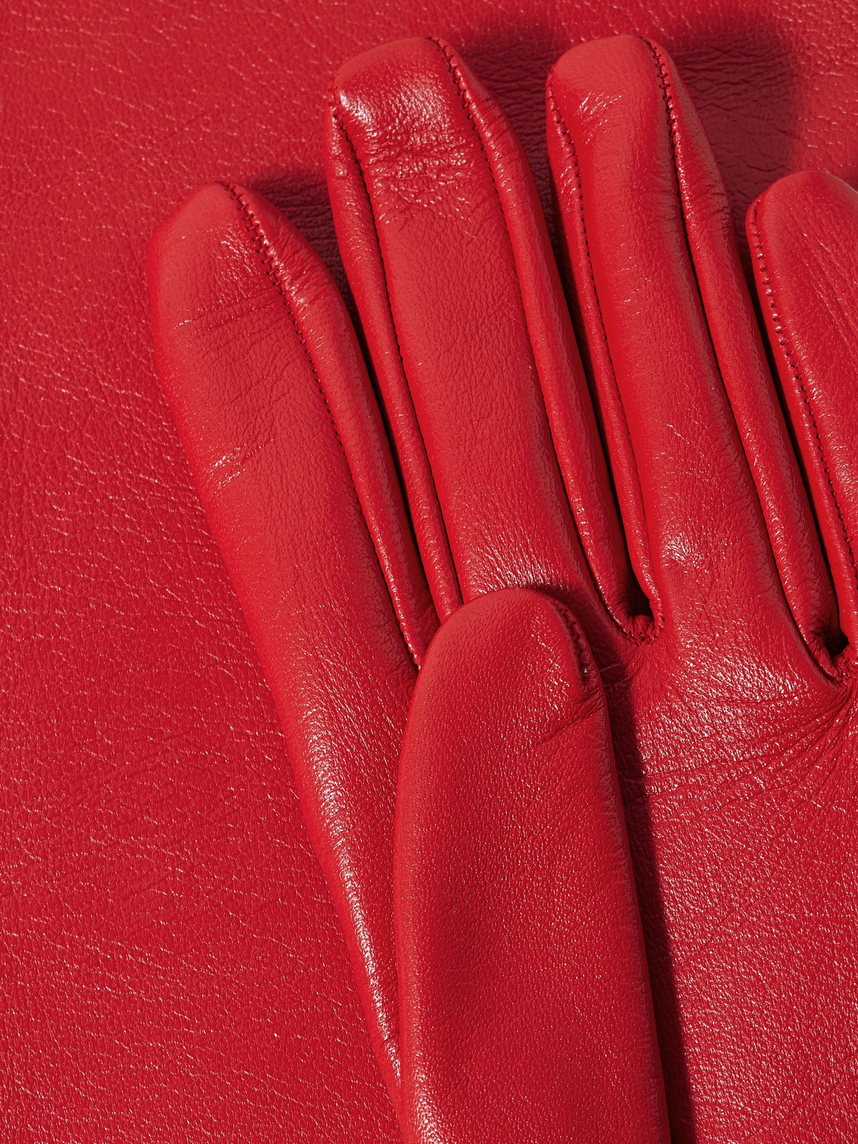 Shop The Row Simon Leather Gloves In Red