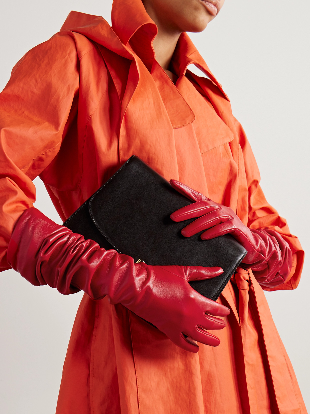 Shop The Row Simon Leather Gloves In Red