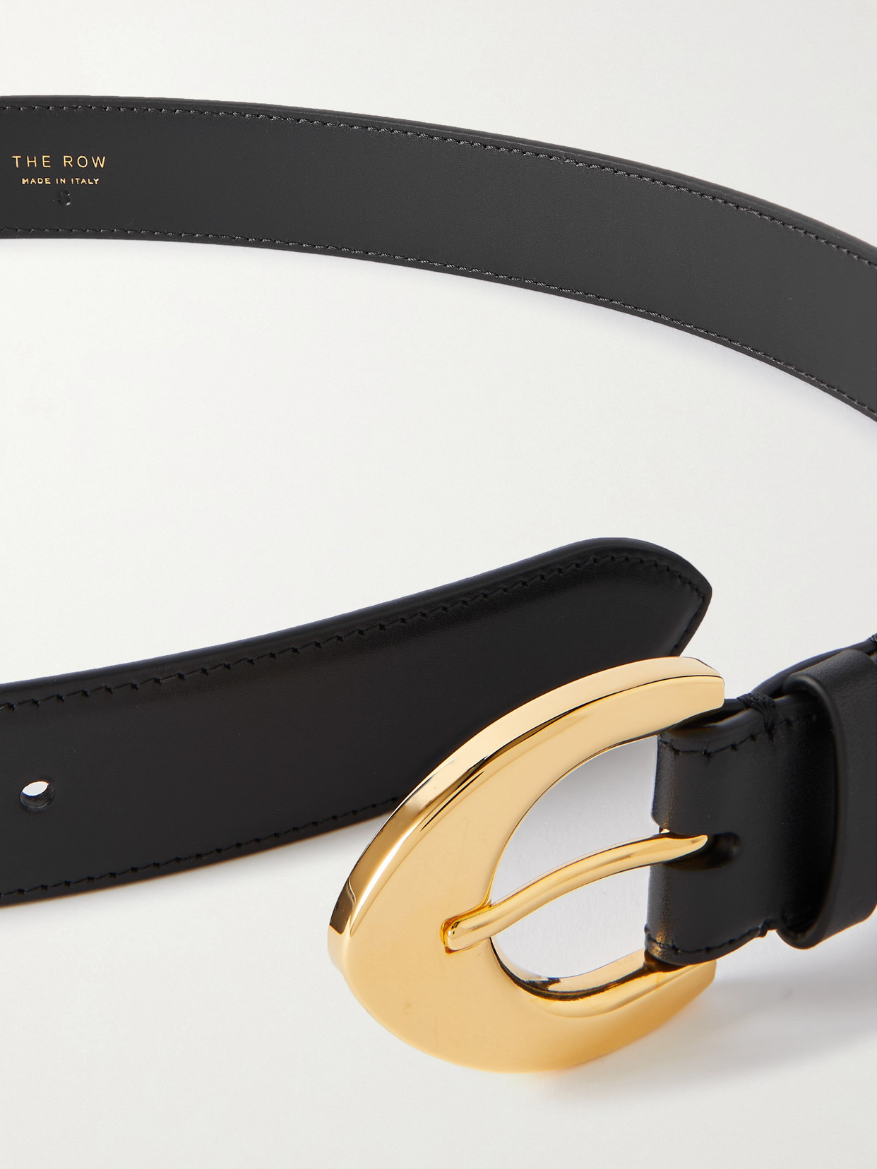 Shop The Row Arrow Leather Waist Belt In Black