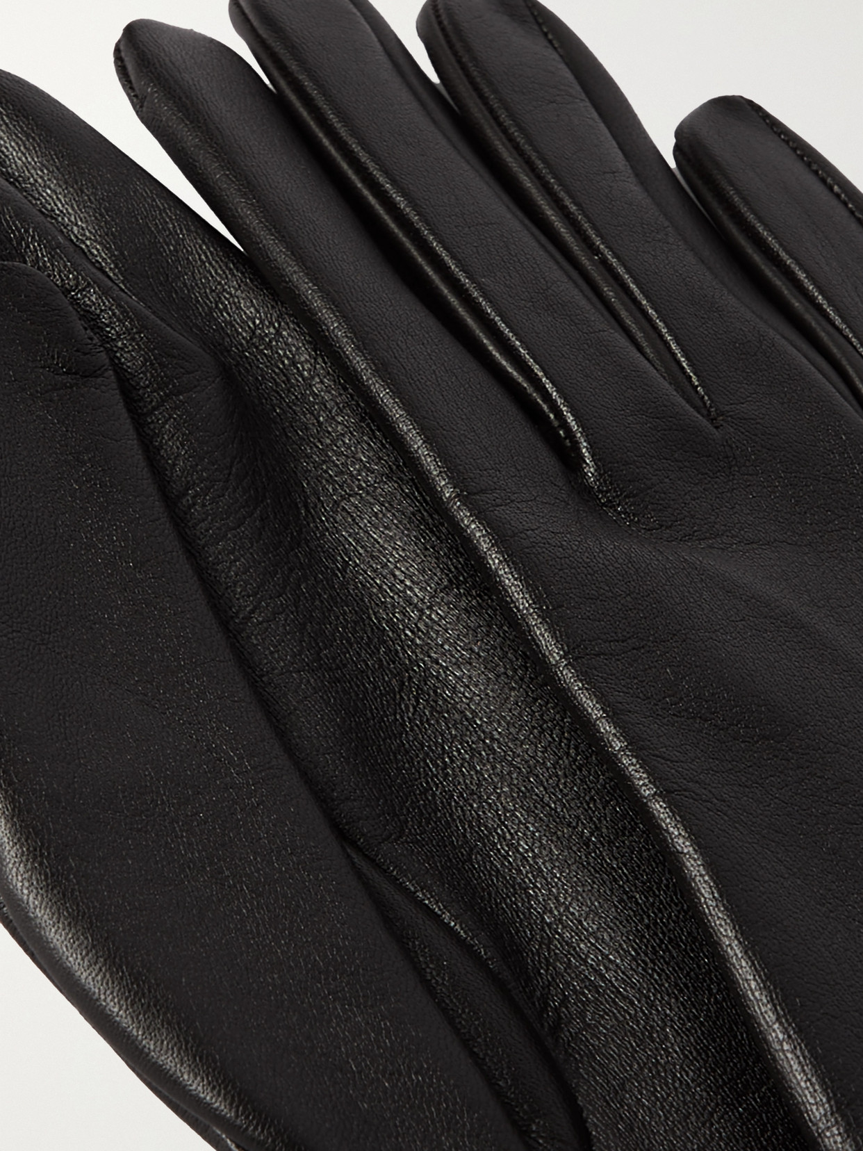 The Row Simon Leather Gloves In Brown