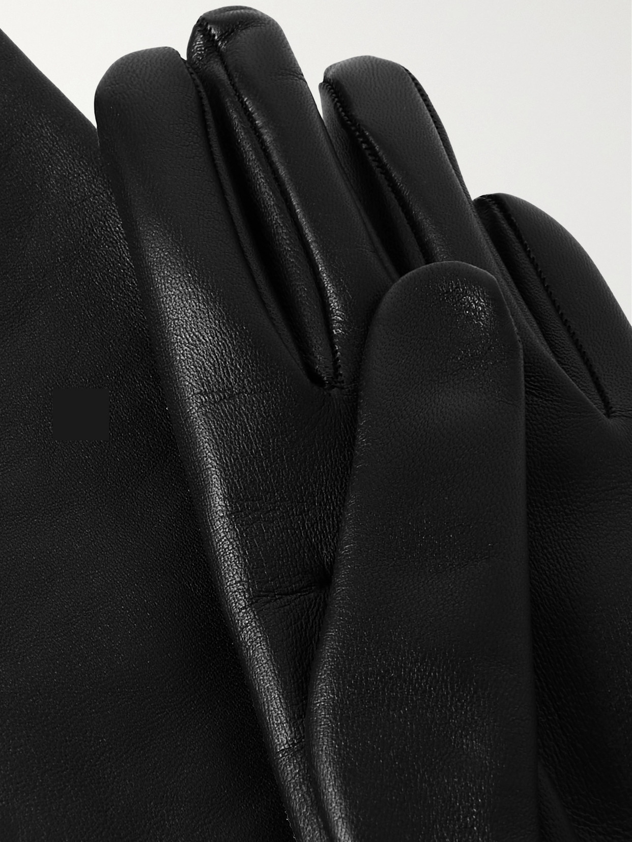 The Row Simon Leather Gloves In Black