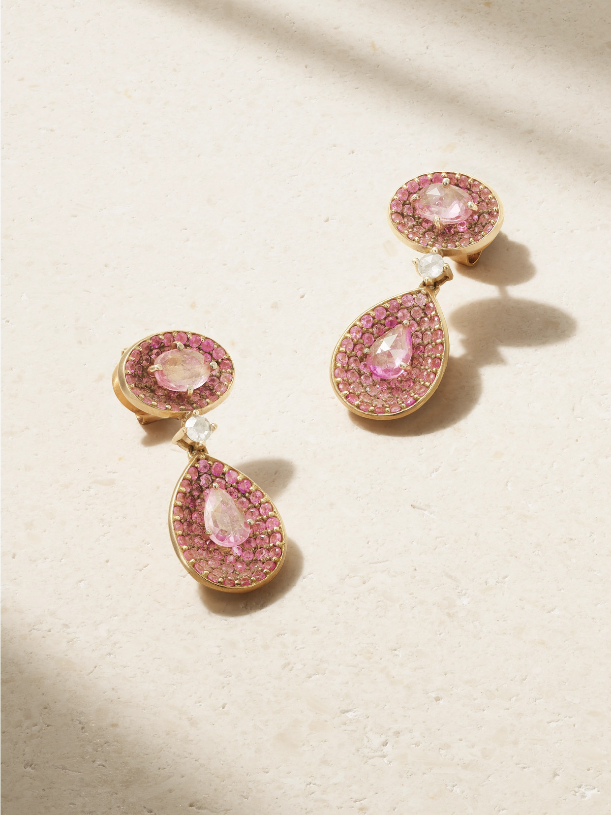 Amrapali London 18-karat Rose Gold, Sapphire And Diamond Earrings