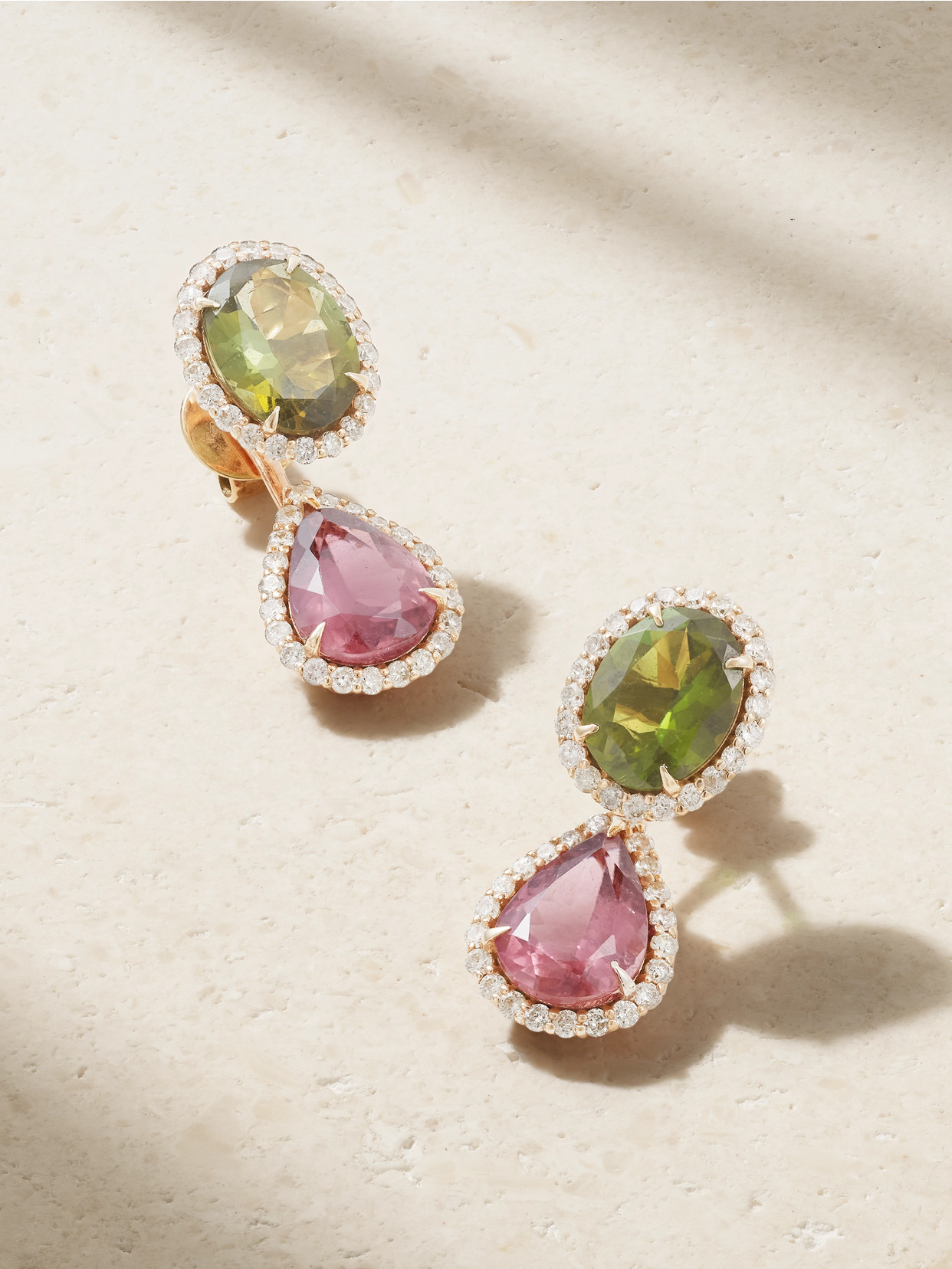 Amrapali London - 18-karat Rose Gold Tourmaline And Diamond Earrings - Green