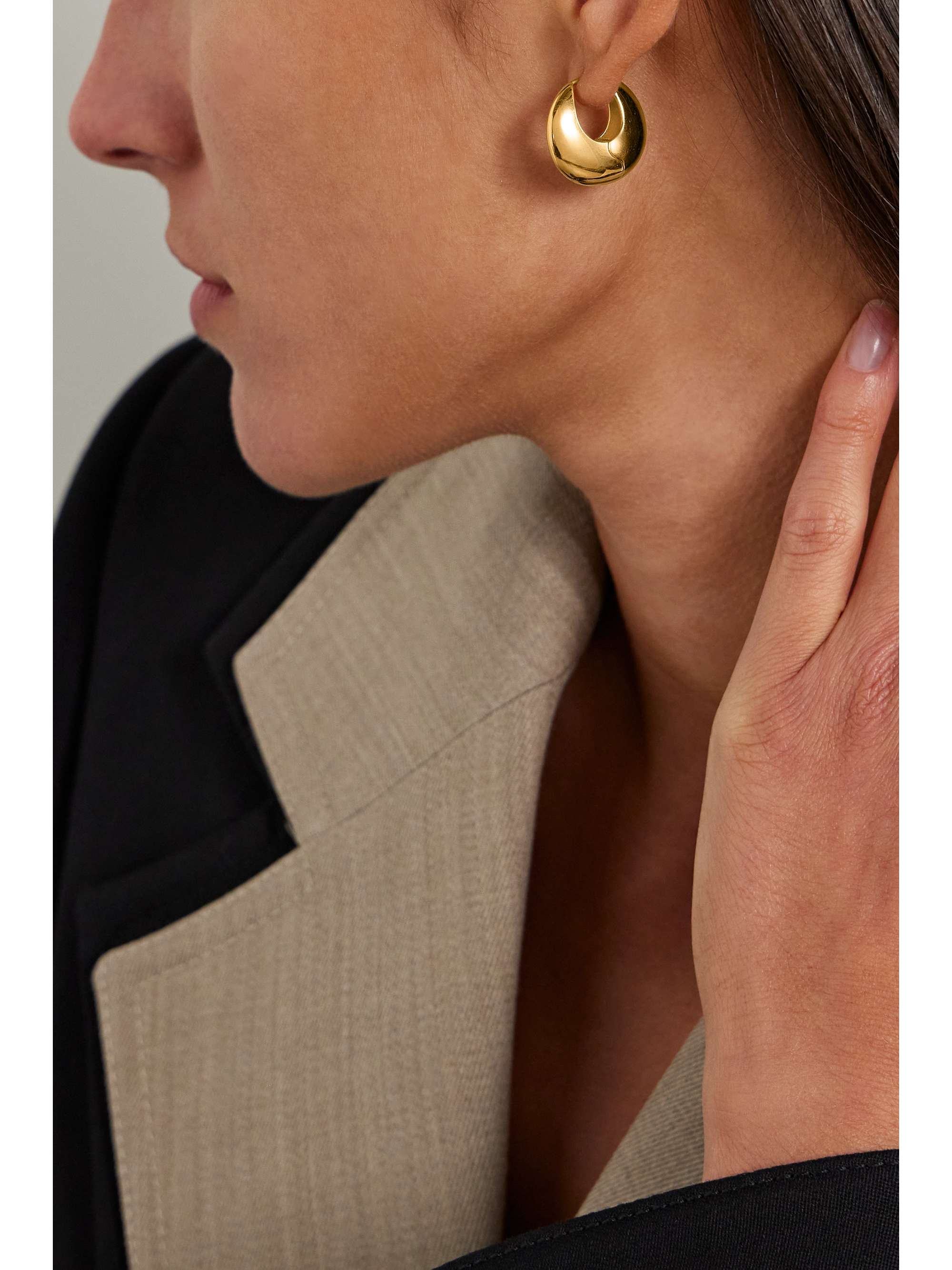 SOPHIE BUHAI + NET SUSTAIN Bialy large gold vermeil hoop earrings |  NET-A-PORTER