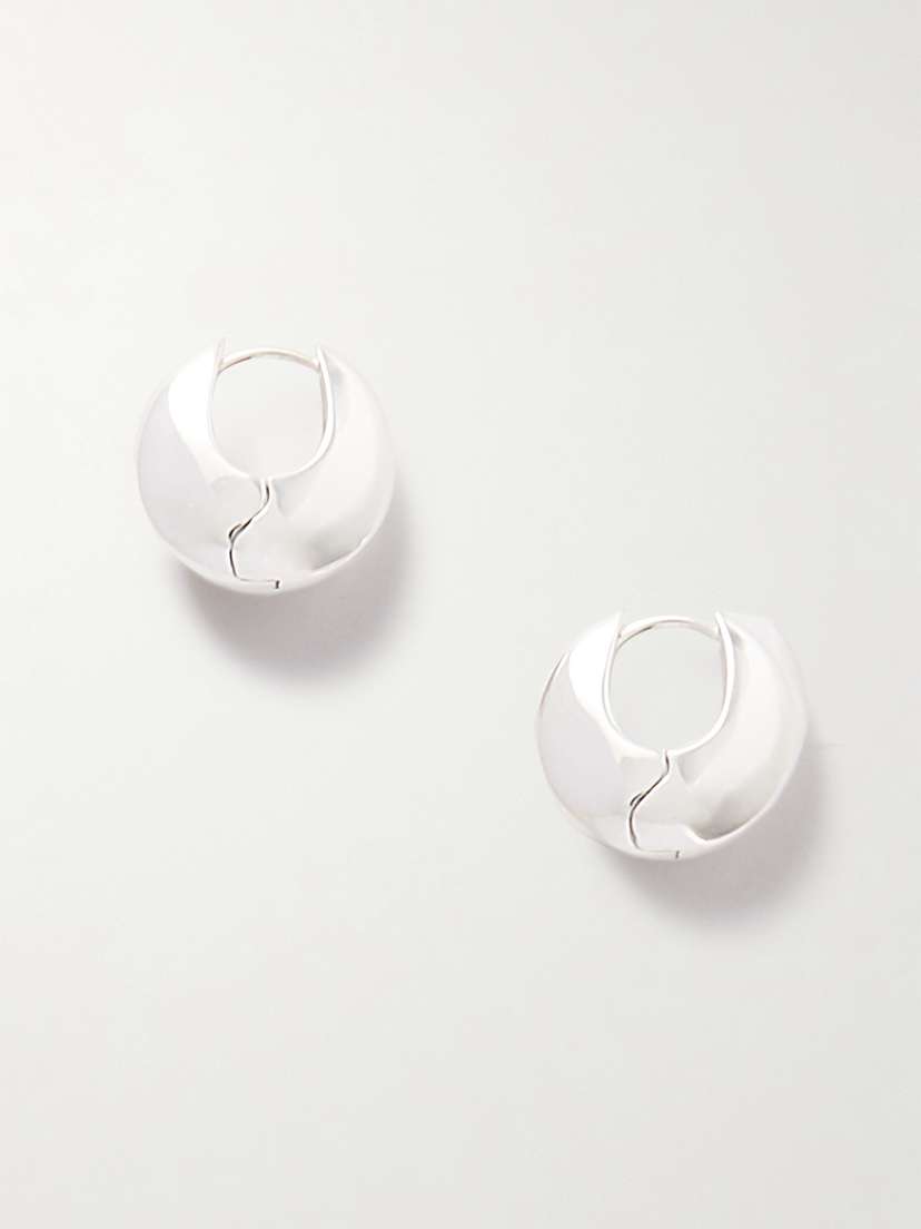 Sophie Buhai + Net Sustain Bialy Large Silver Hoop Earrings