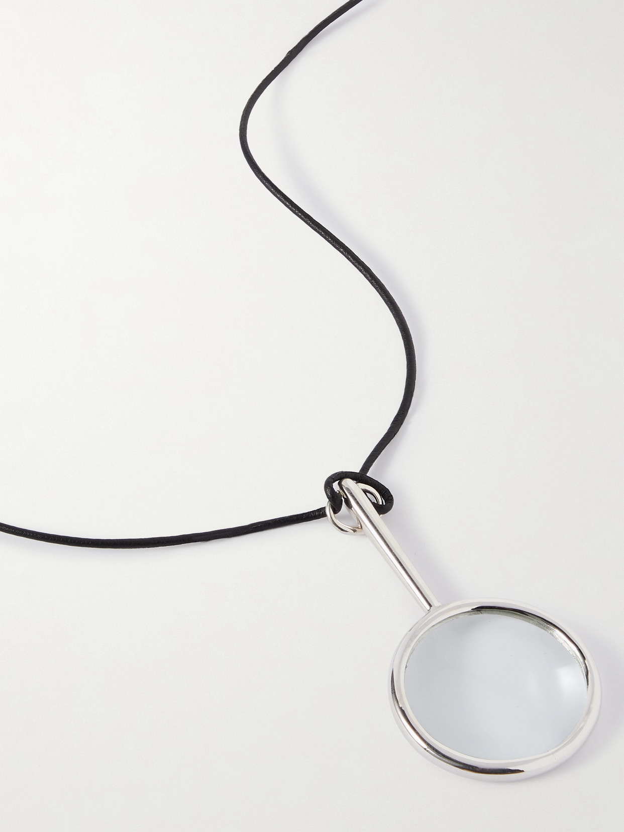 Sophie Buhai + Net Sustain Silver, Leather And Glass Necklace In Black