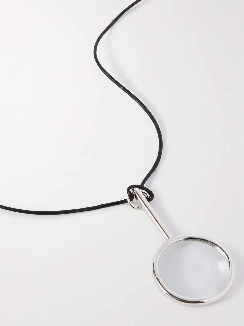 Sophie Buhai + Net Sustain Silver, Leather And Glass Necklace