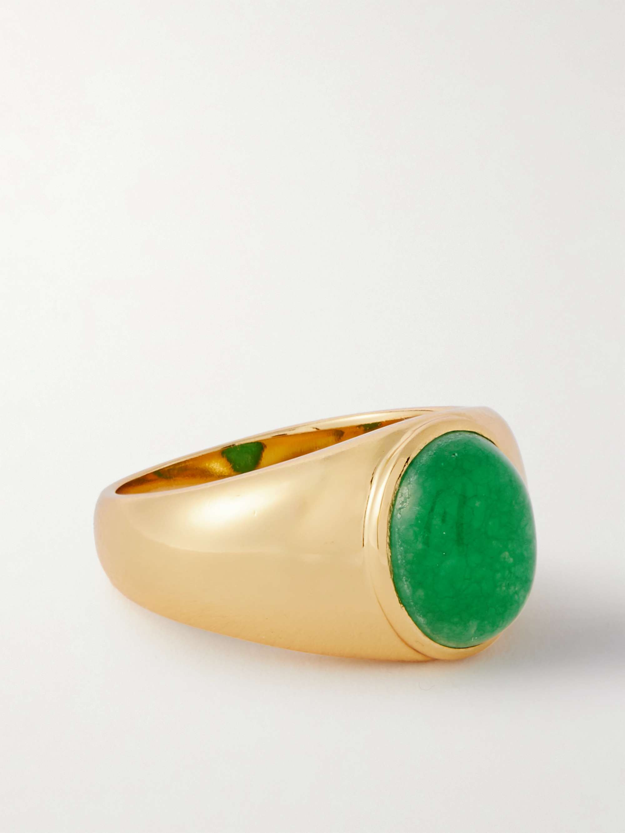 SIGNET RING MINI GOLD W/WHITE JADE SIGNET RING MINI GOLD W/WHITE JADE