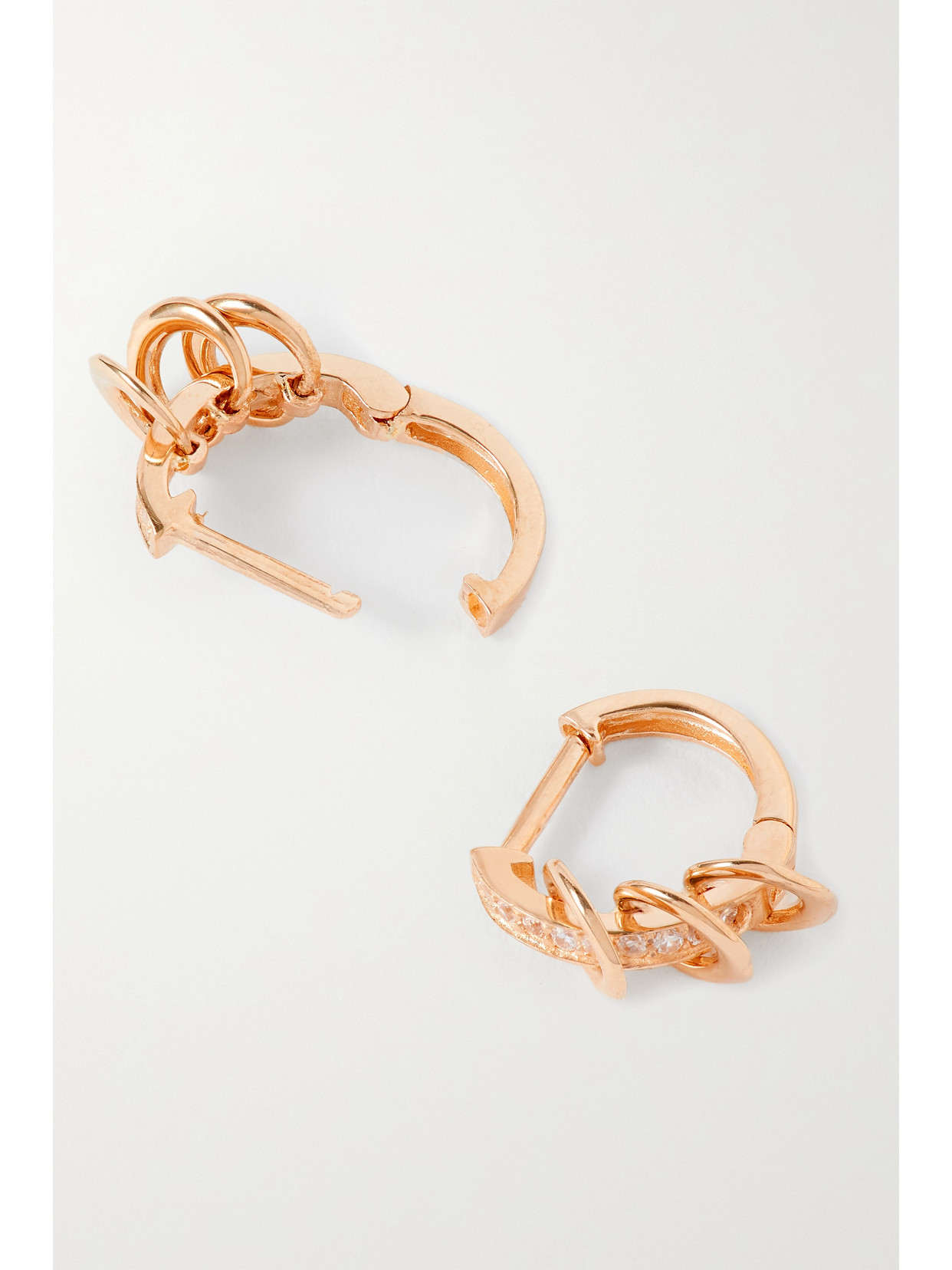 Loren Stewart 14-karat Gold Crystal Hoop Earrings In Gold
