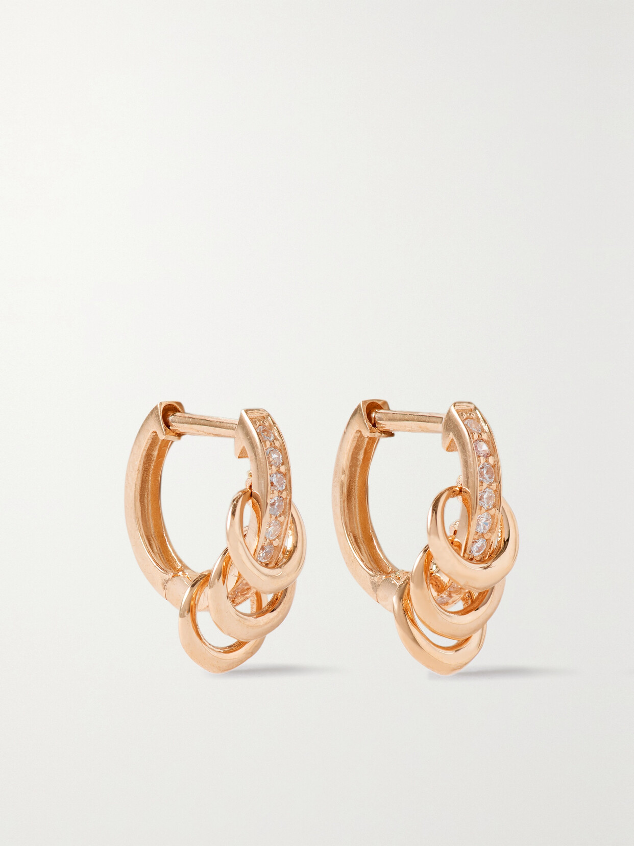 Loren Stewart 14-karat Gold Crystal Hoop Earrings