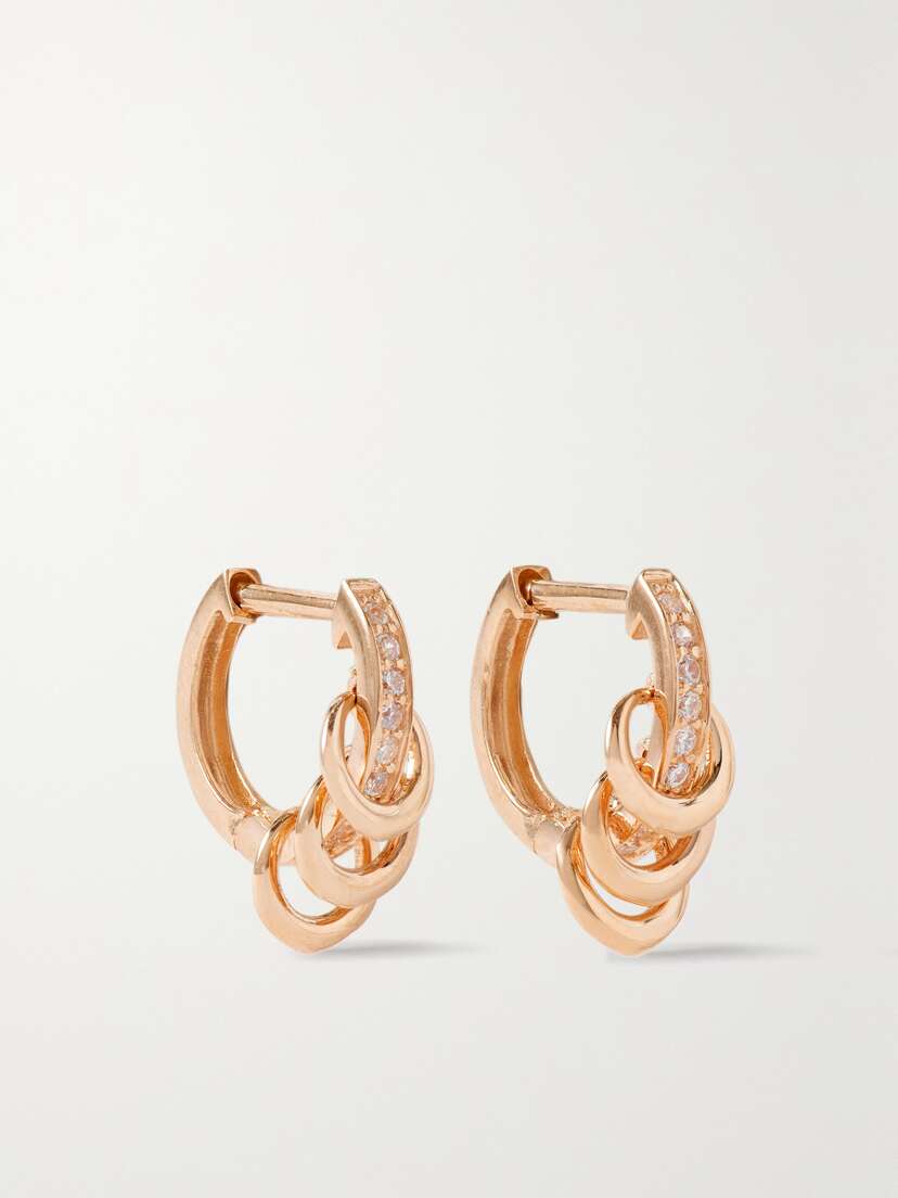 Loren Stewart + Net Sustain 14-karat Recycled Gold Crystal Hoop Earrings