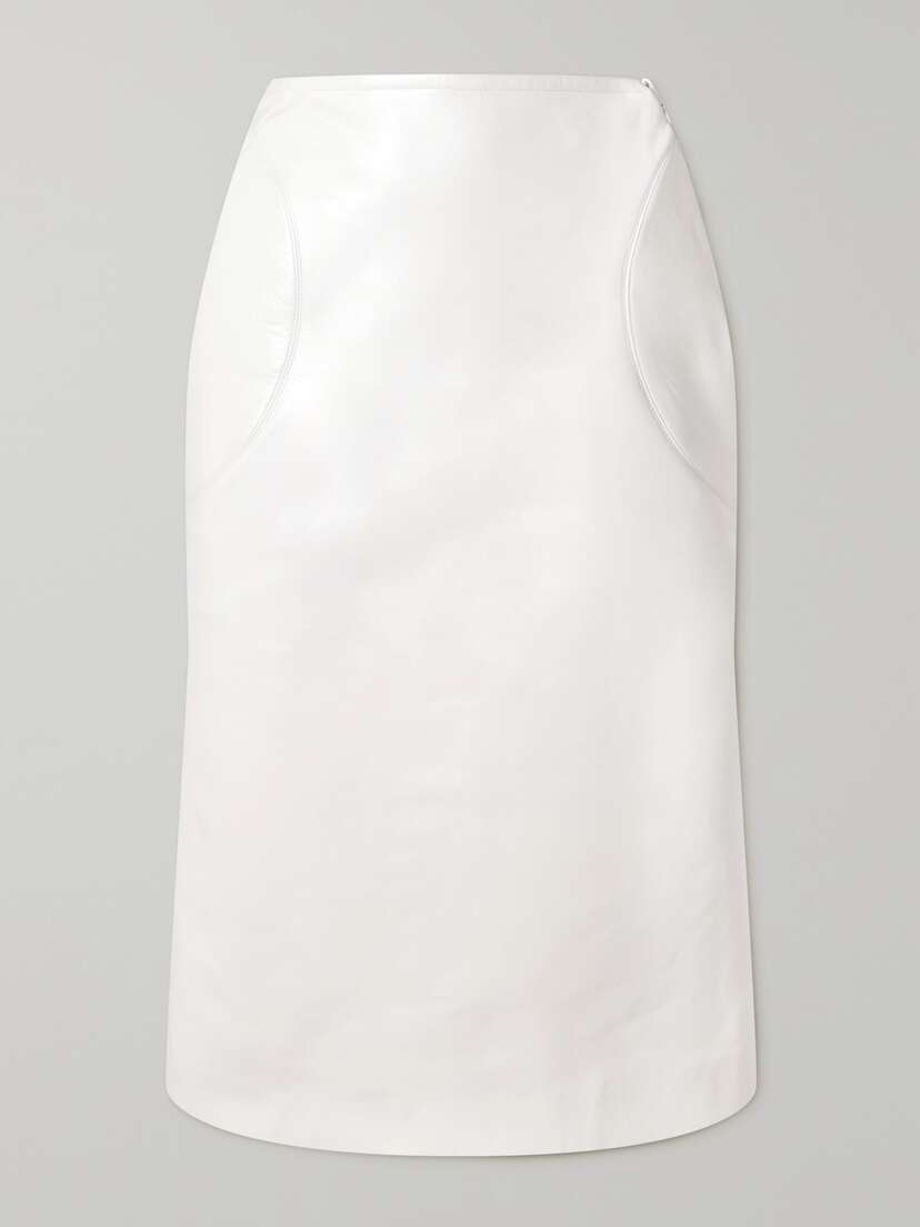 Alaïa Paneled Leather Midi Skirt