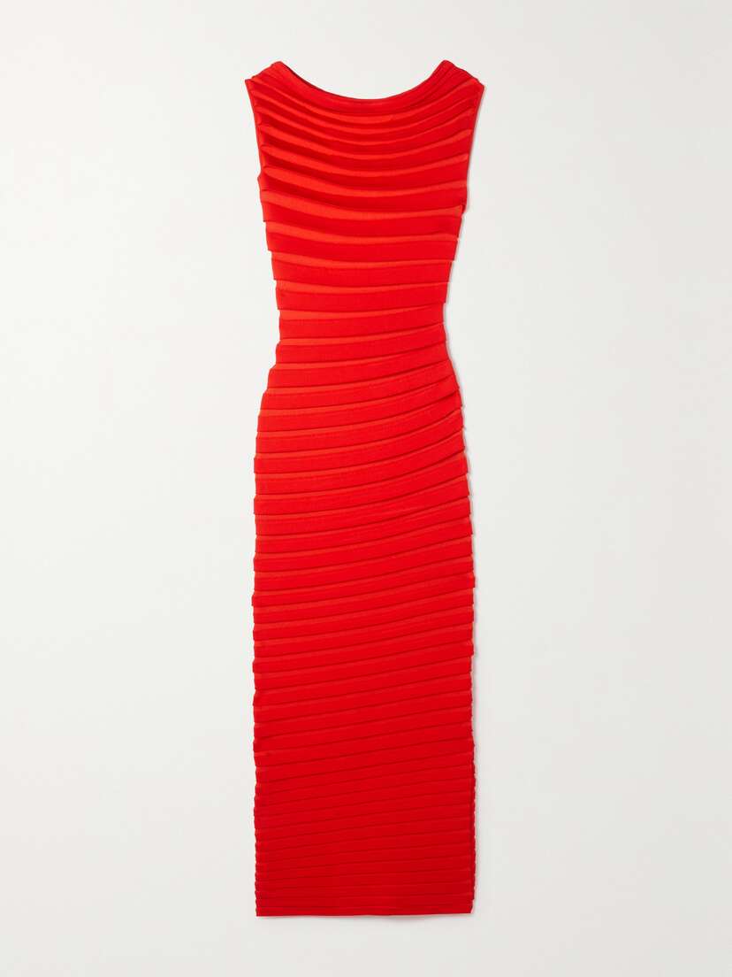 Alaïa Layered Knitted Maxi Dress
