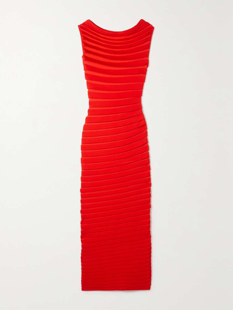 layered knitted maxi dress