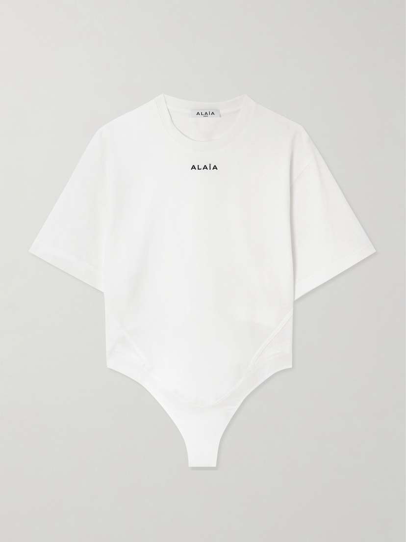 Alaïa Embroidered Cotton-jersey Bodysuit