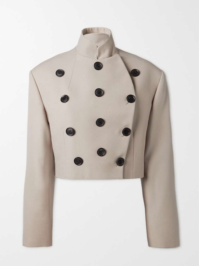 Alaïa Cropped Wool-gabardine Jacket