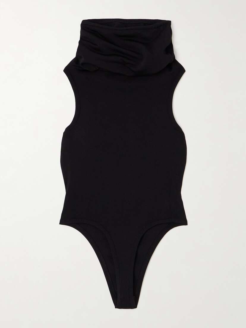 Alaïa Hooded Stretch-knit Bodysuit