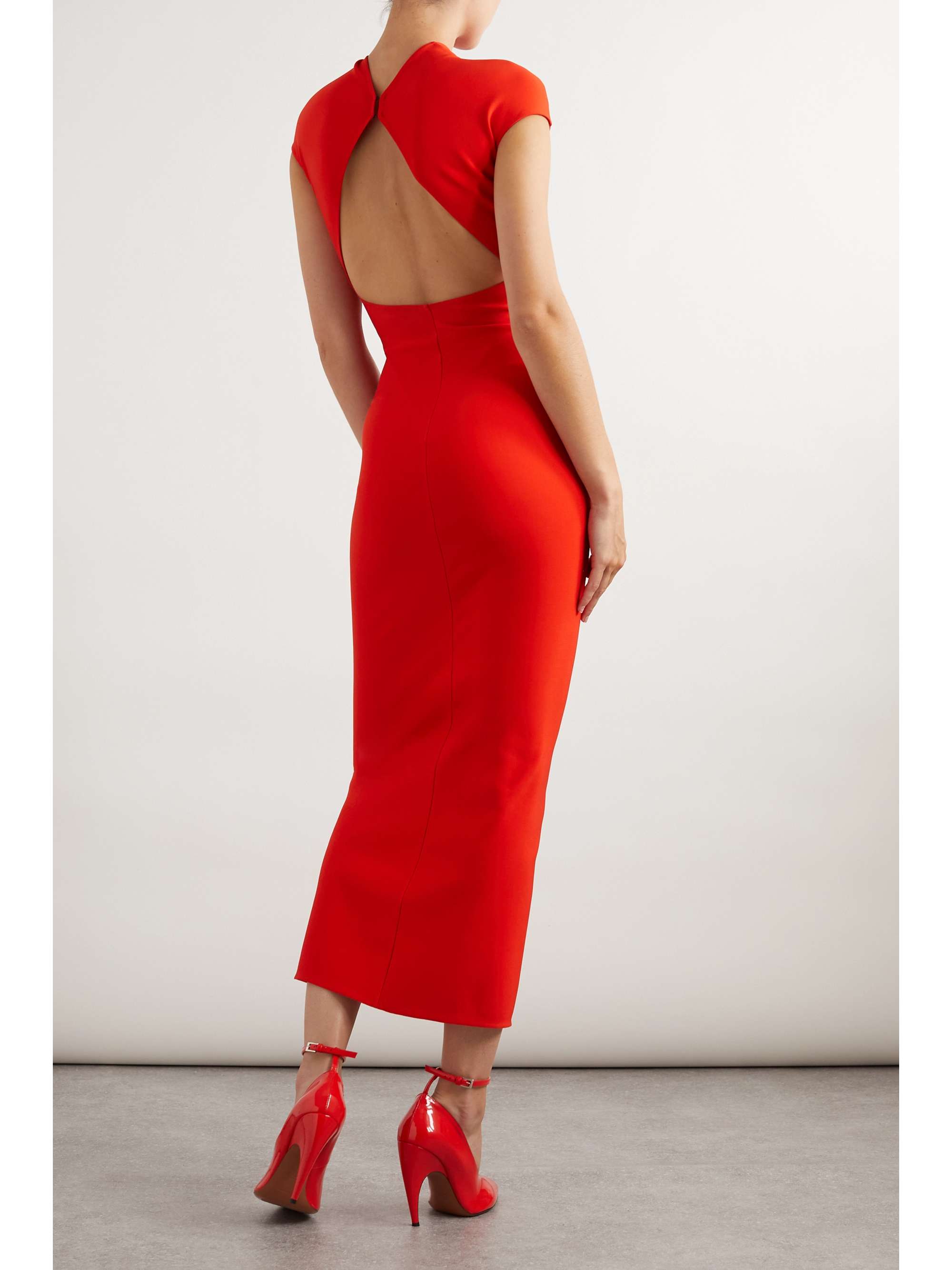 Open-back stretch-jersey midi dress