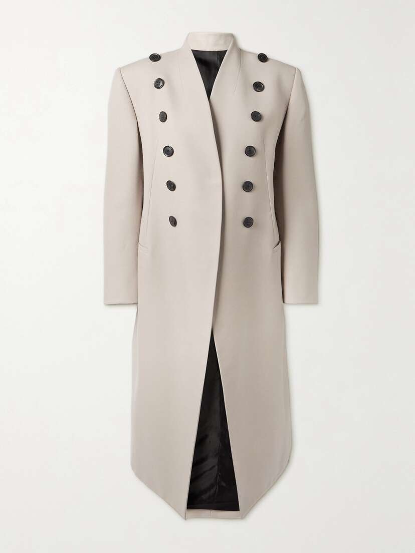 Alaïa Button-embellished Wool-gabardine Coat