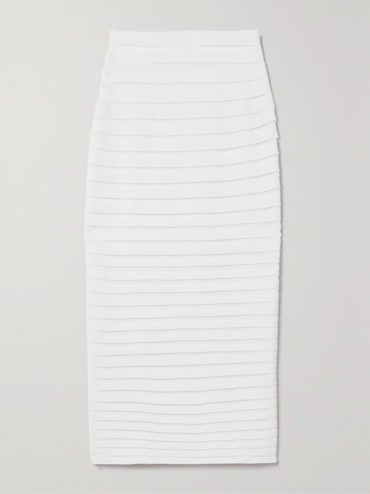 Alaïa Layered Stretch-knit Midi Skirt In White