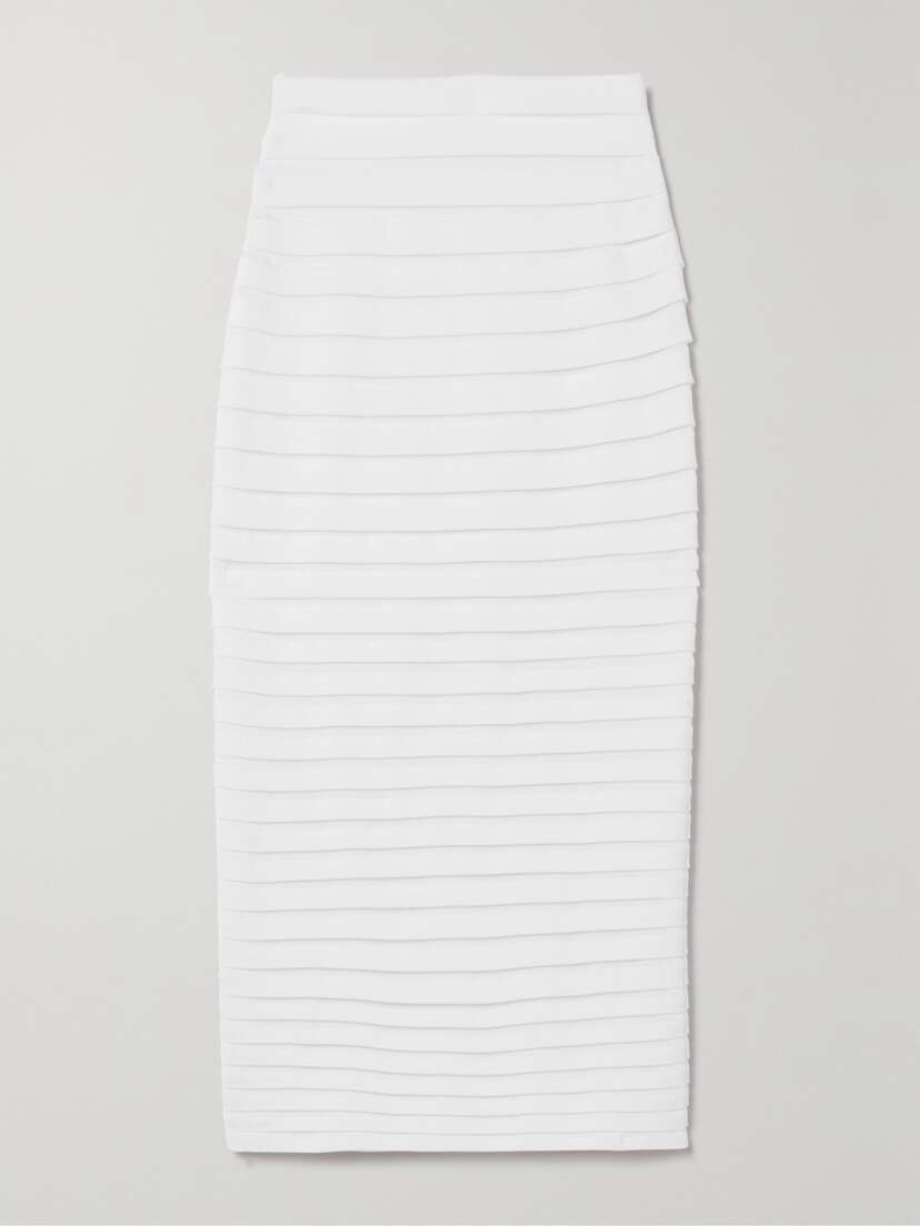 Alaïa Layered Stretch-knit Midi Skirt