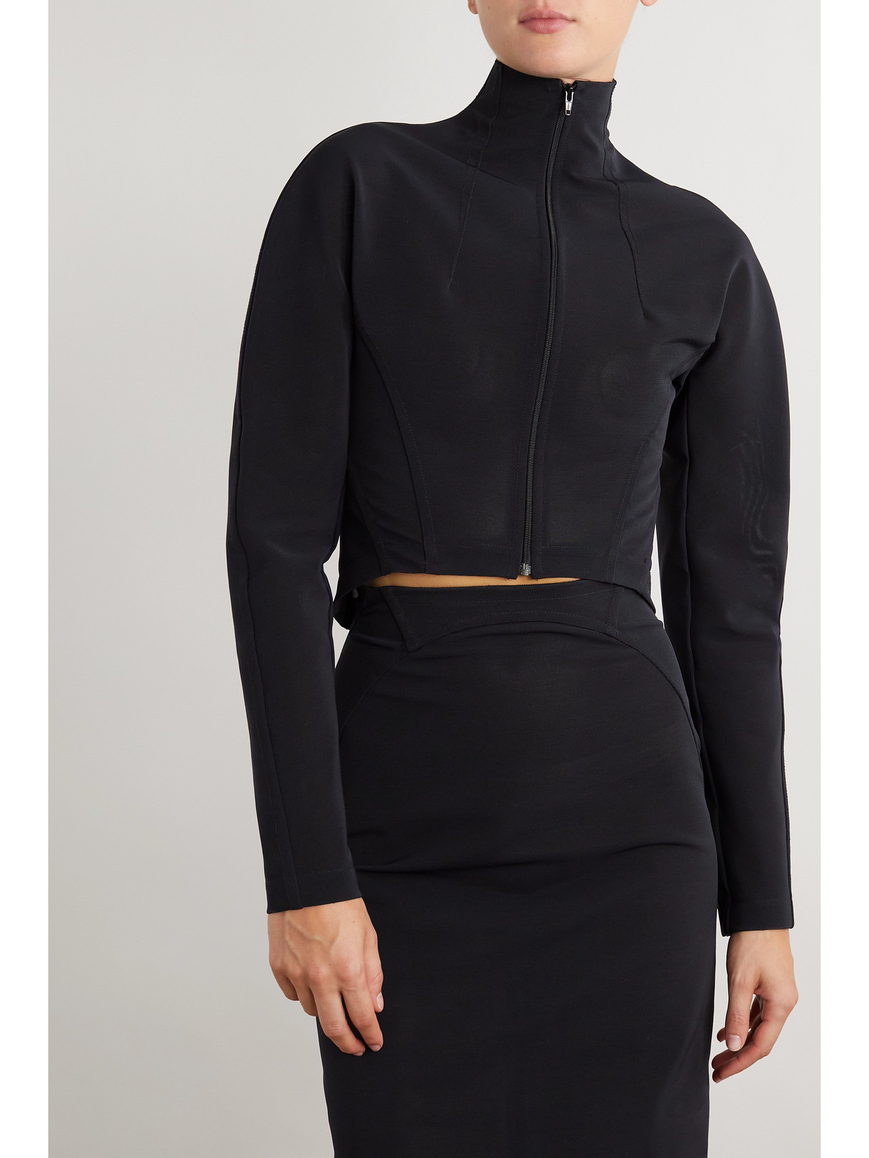 Alaïa High-necked Casual Jacket In Black