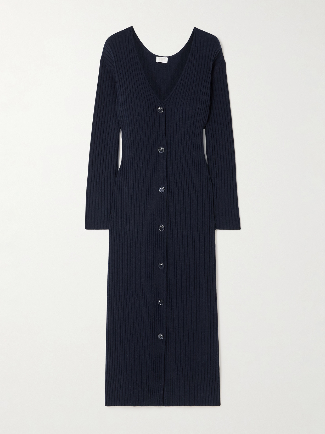 Eres Flirt Ribbed Wool And Cashmere-blend Maxi Dress - Blue