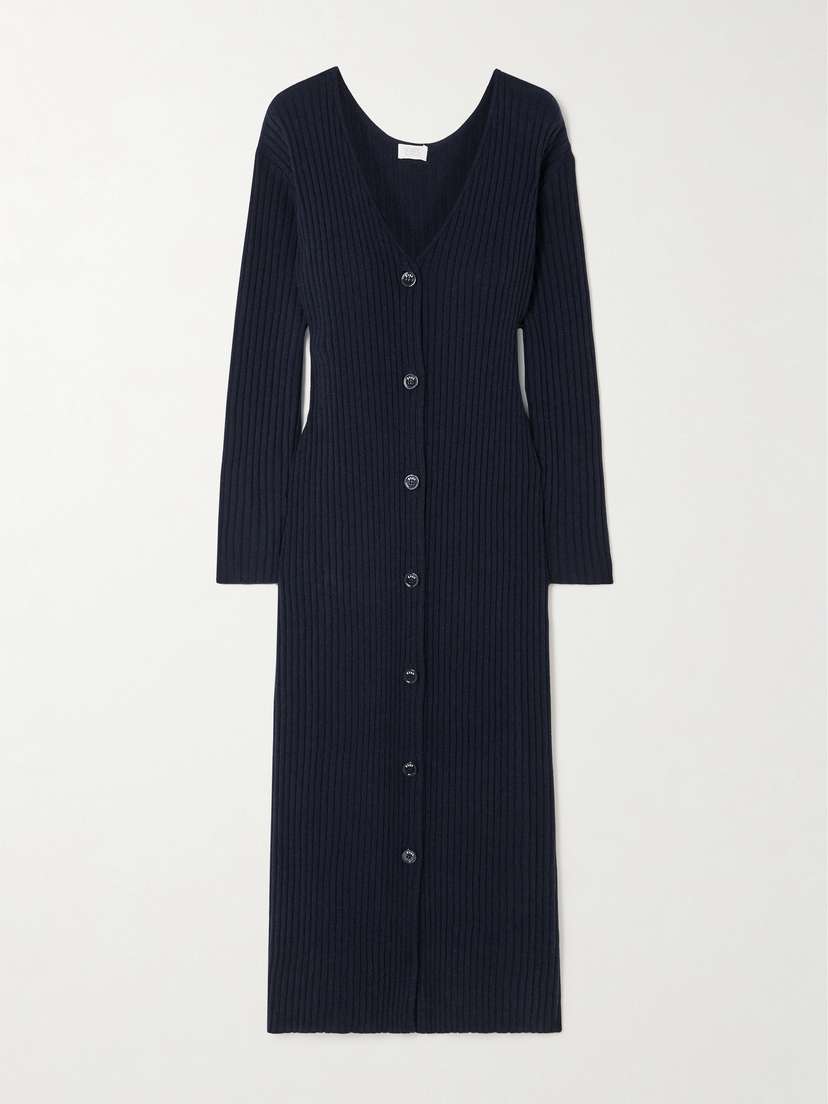 Eres Flirt Ribbed Wool And Cashmere-blend Maxi Dress