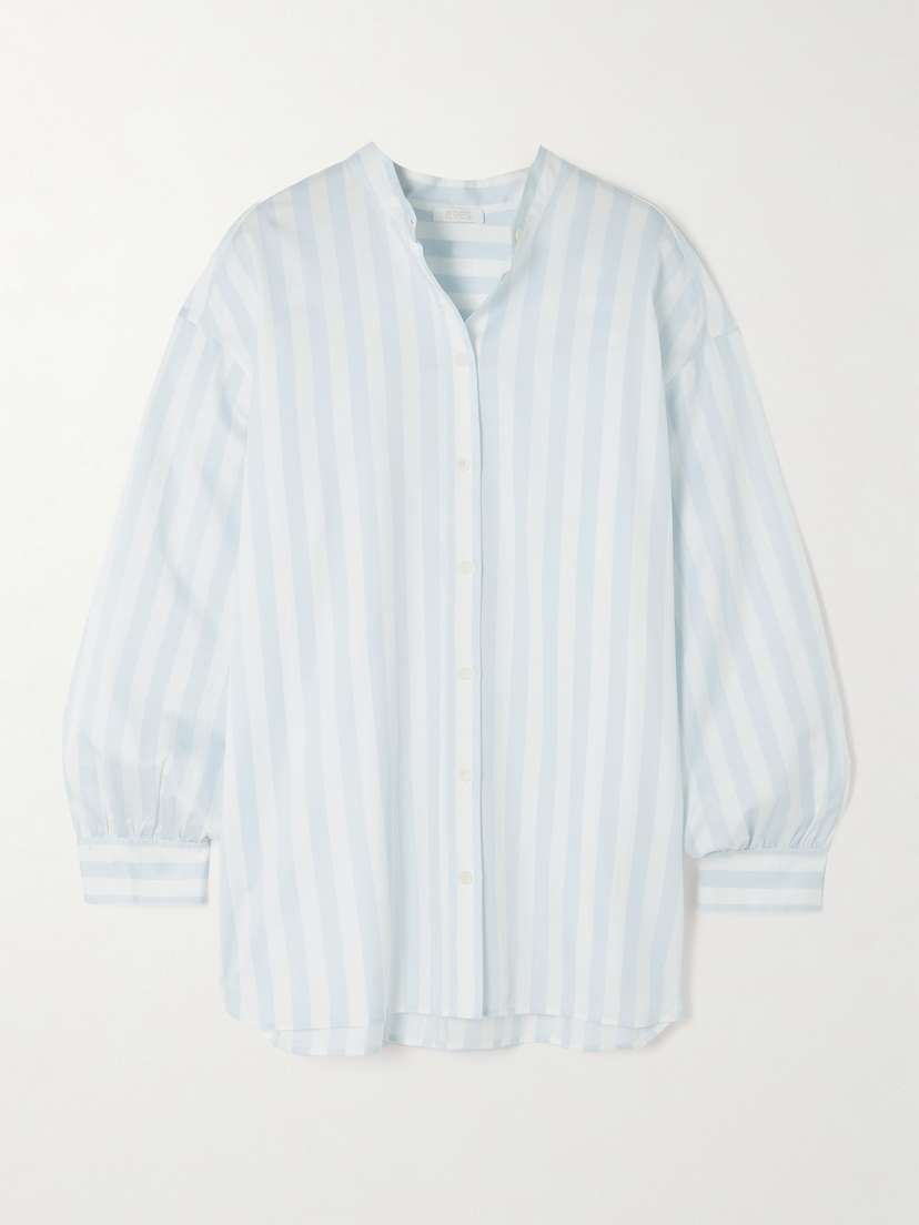 Eres Siesta Vacances Striped Cotton-poplin Pajama Shirt