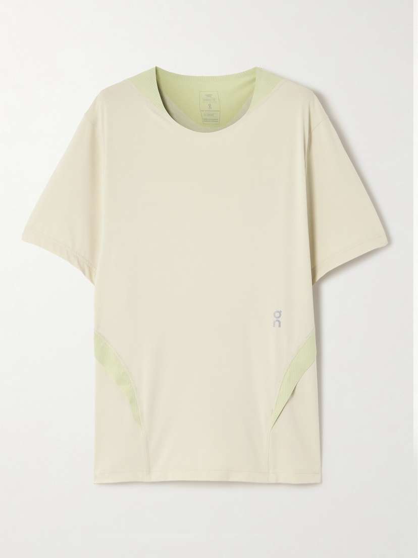 ON + Post Archive Faction Printed Stretch Recycled-jersey And Mesh T-shirt