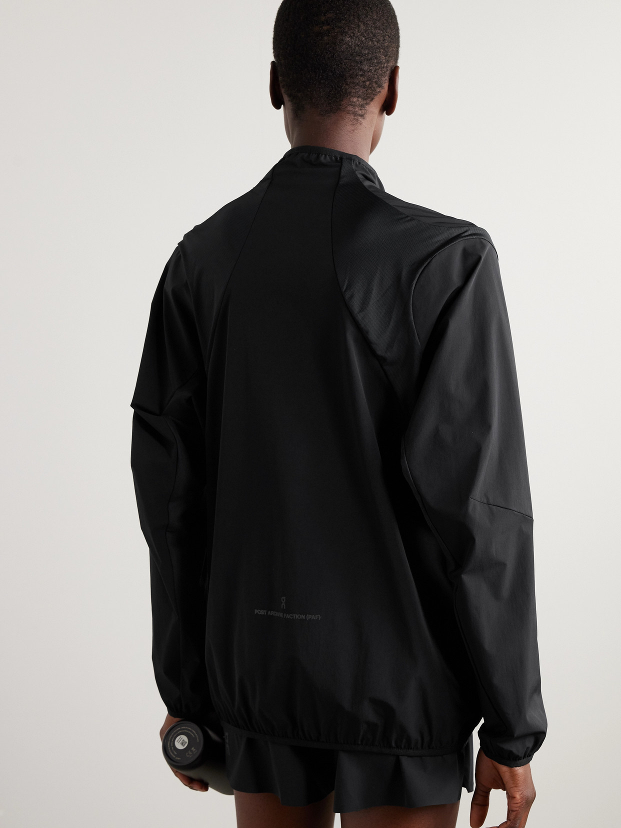 On + Post Archive Facti Breaker Stretch Recycled-shell And Mesh Jacket In Black