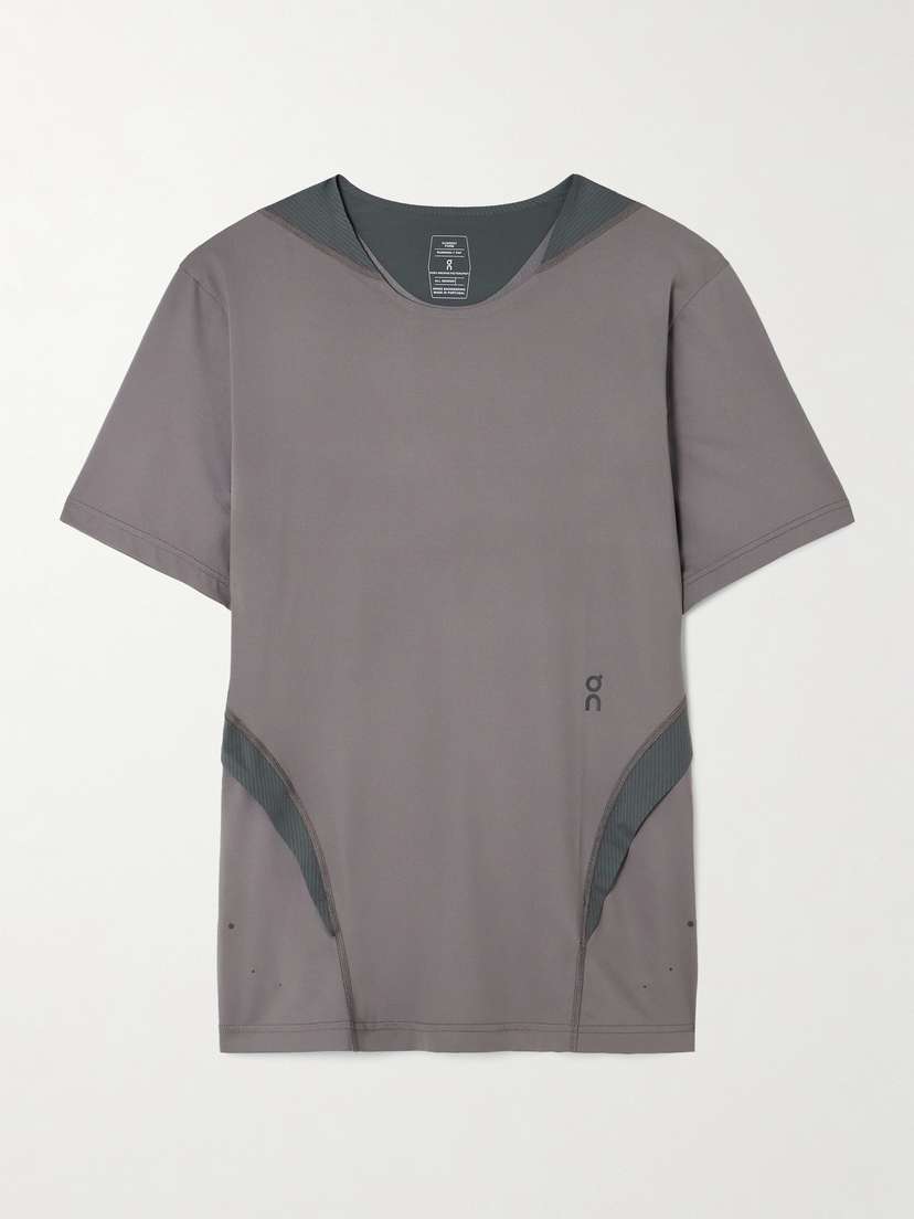 ON + Post Archive Faction Printed Recycled Stretch-jersey And Mesh T-shirt