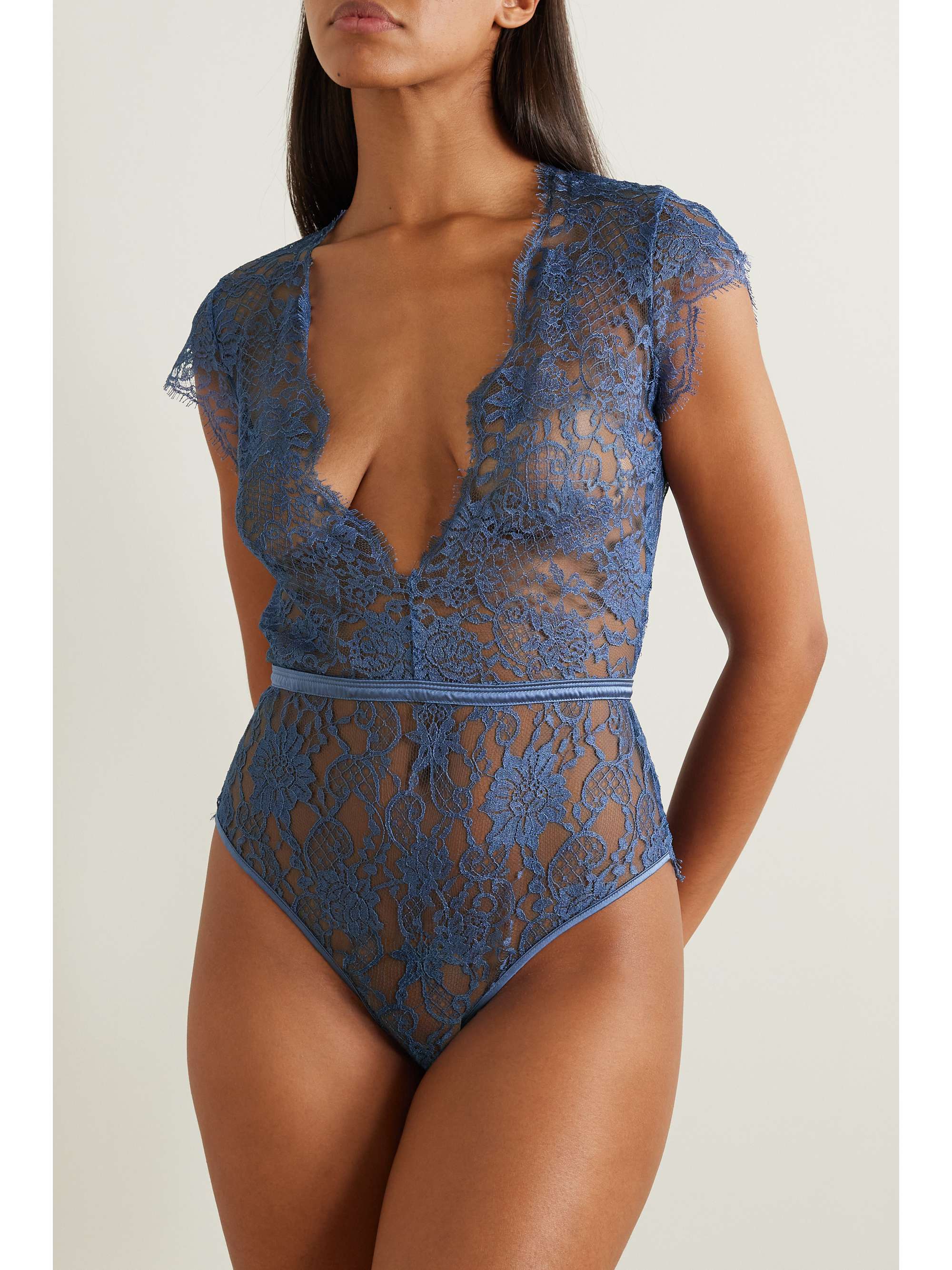 Navy lace best sale bodysuit