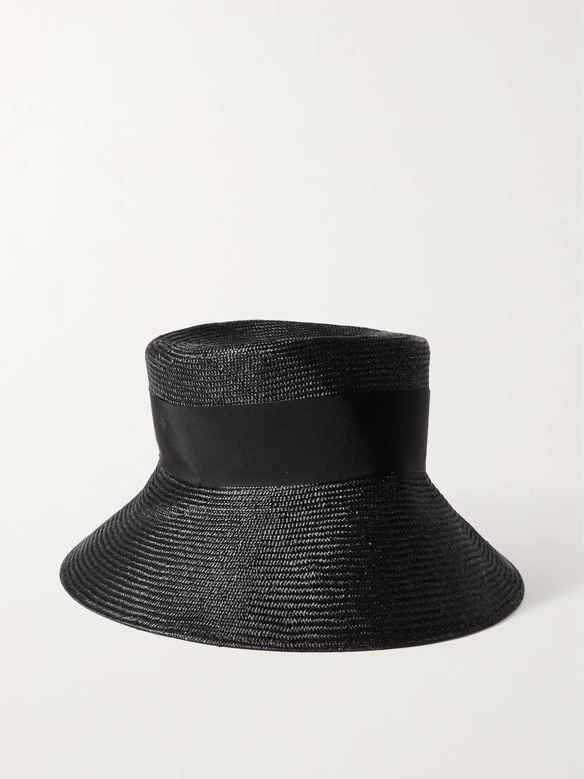 Max Mara Borel Grosgrain-trimmed Raffia Hat