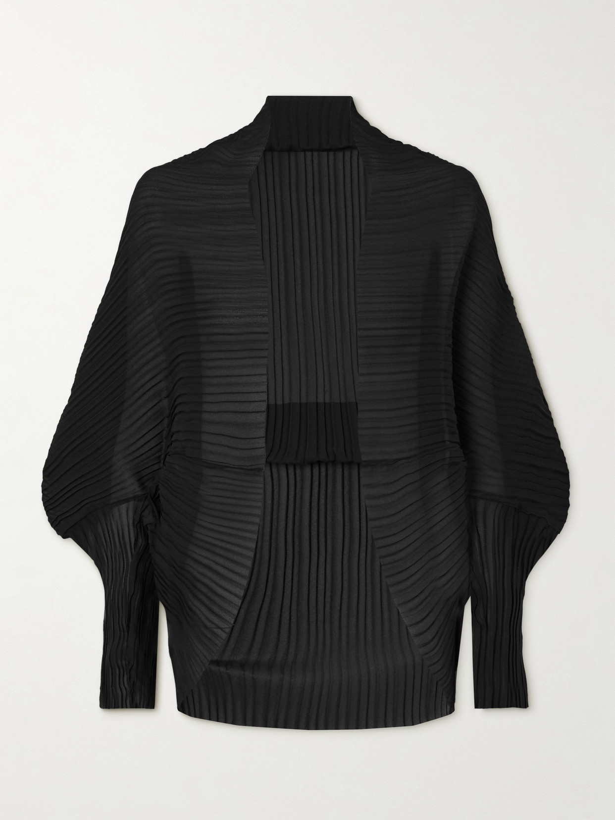 Max Mara Plissé-chiffon Jacket In Black