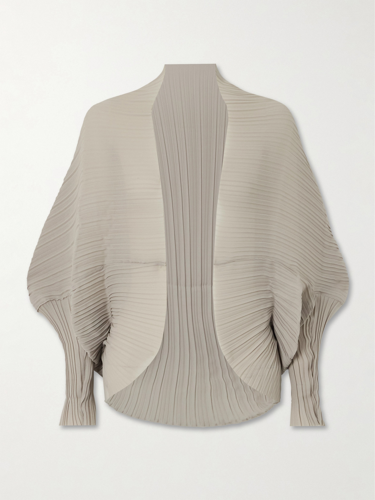 Max Mara - Plissé-chiffon Cardigan - Silver