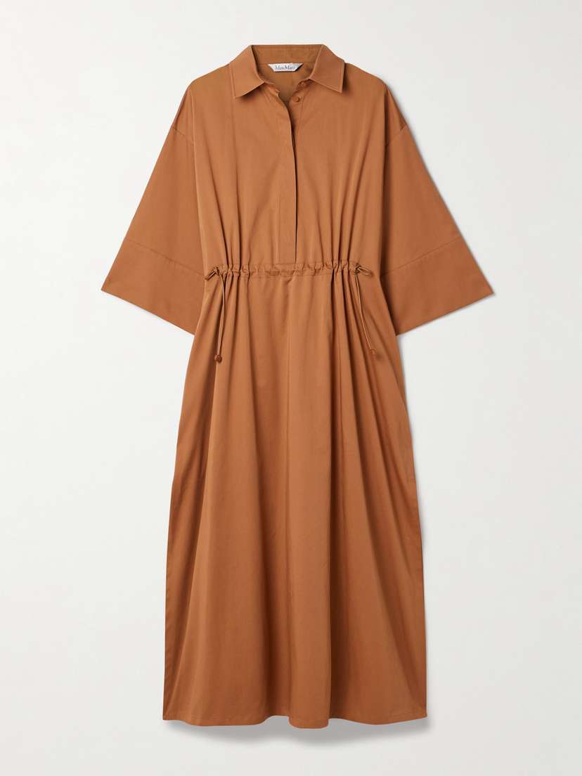 Max Mara Eulalia Cotton-blend Sateen Midi Dress
