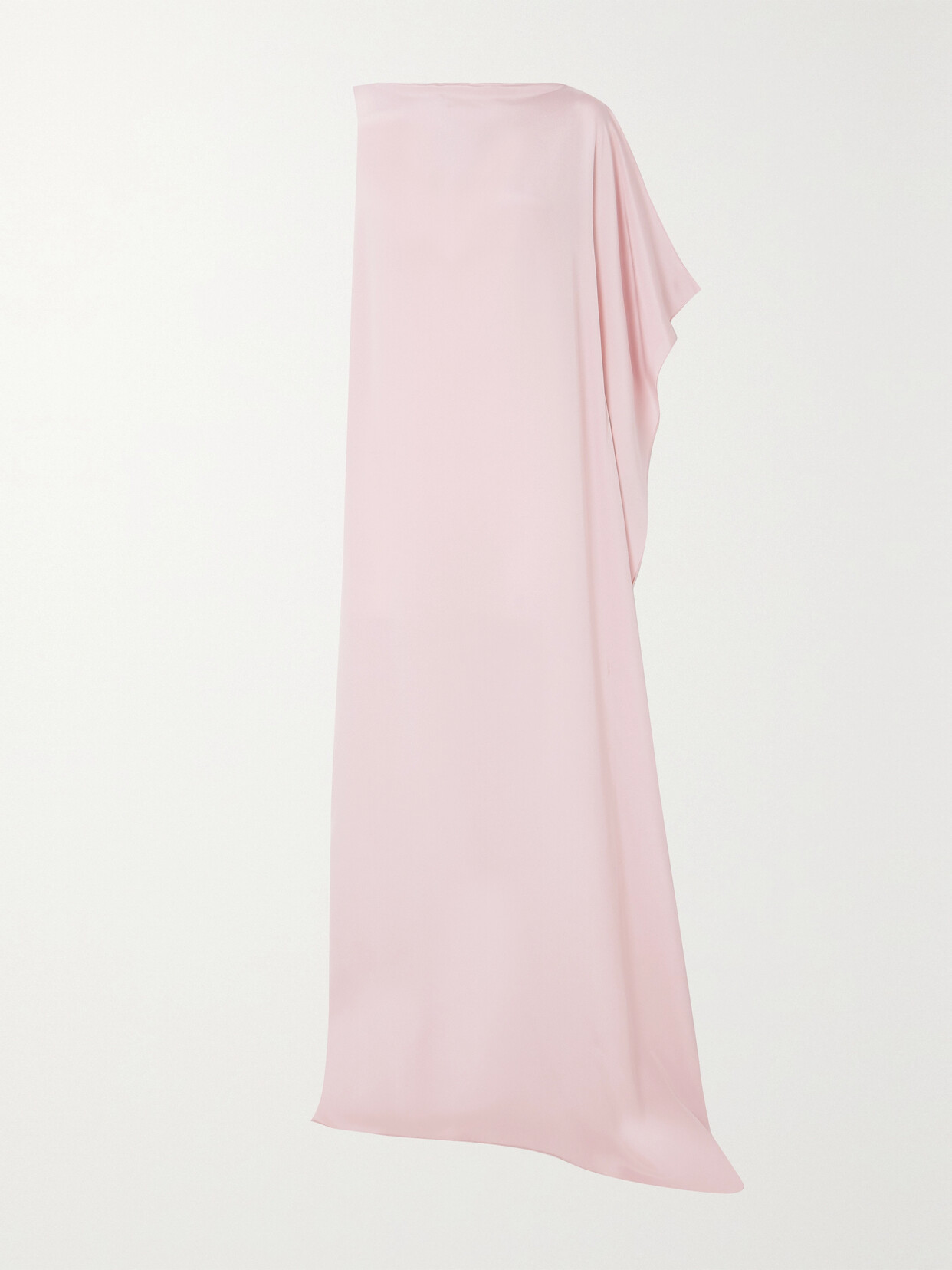 Max Mara Bora Draped One-sleeve Belted Silk-satin Gown In Pink