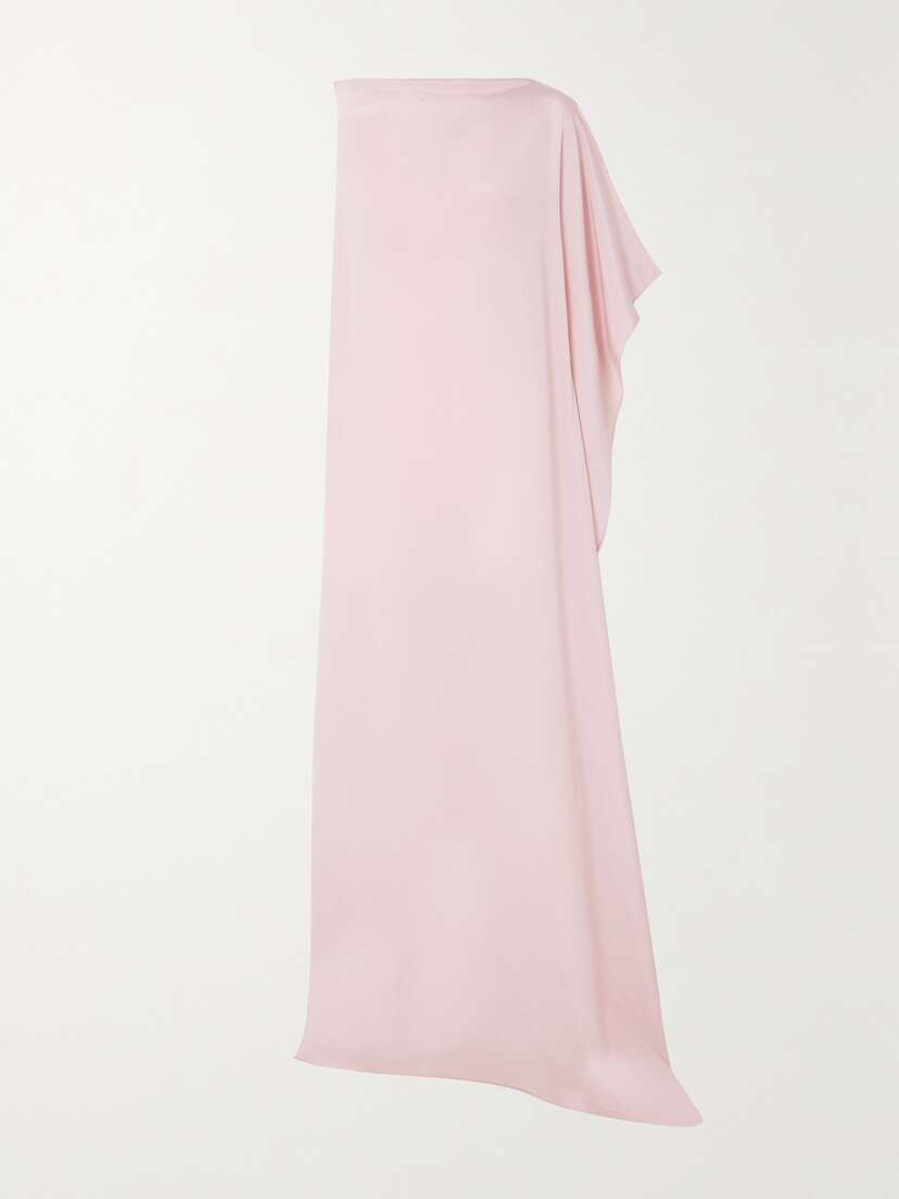Max Mara Bora Draped One-sleeve Silk-satin Gown