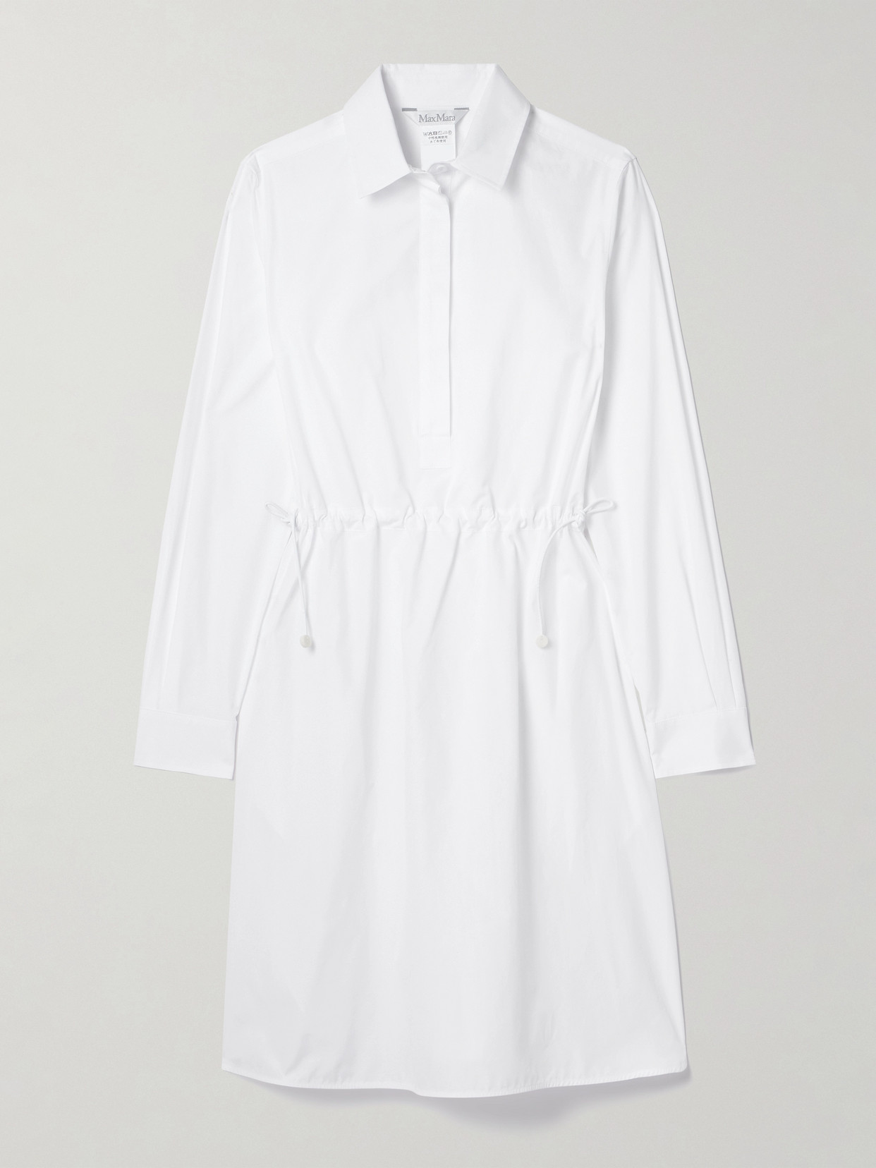 Max Mara Juanita Cotton-poplin Mini Shirt Dress In White