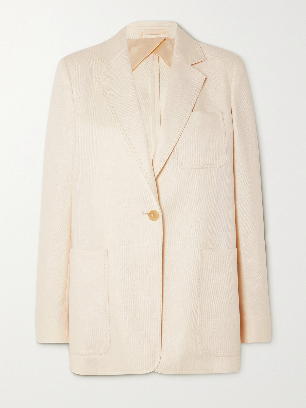 Shop Max Mara Boemia Linen-twill Blazer In Ivory